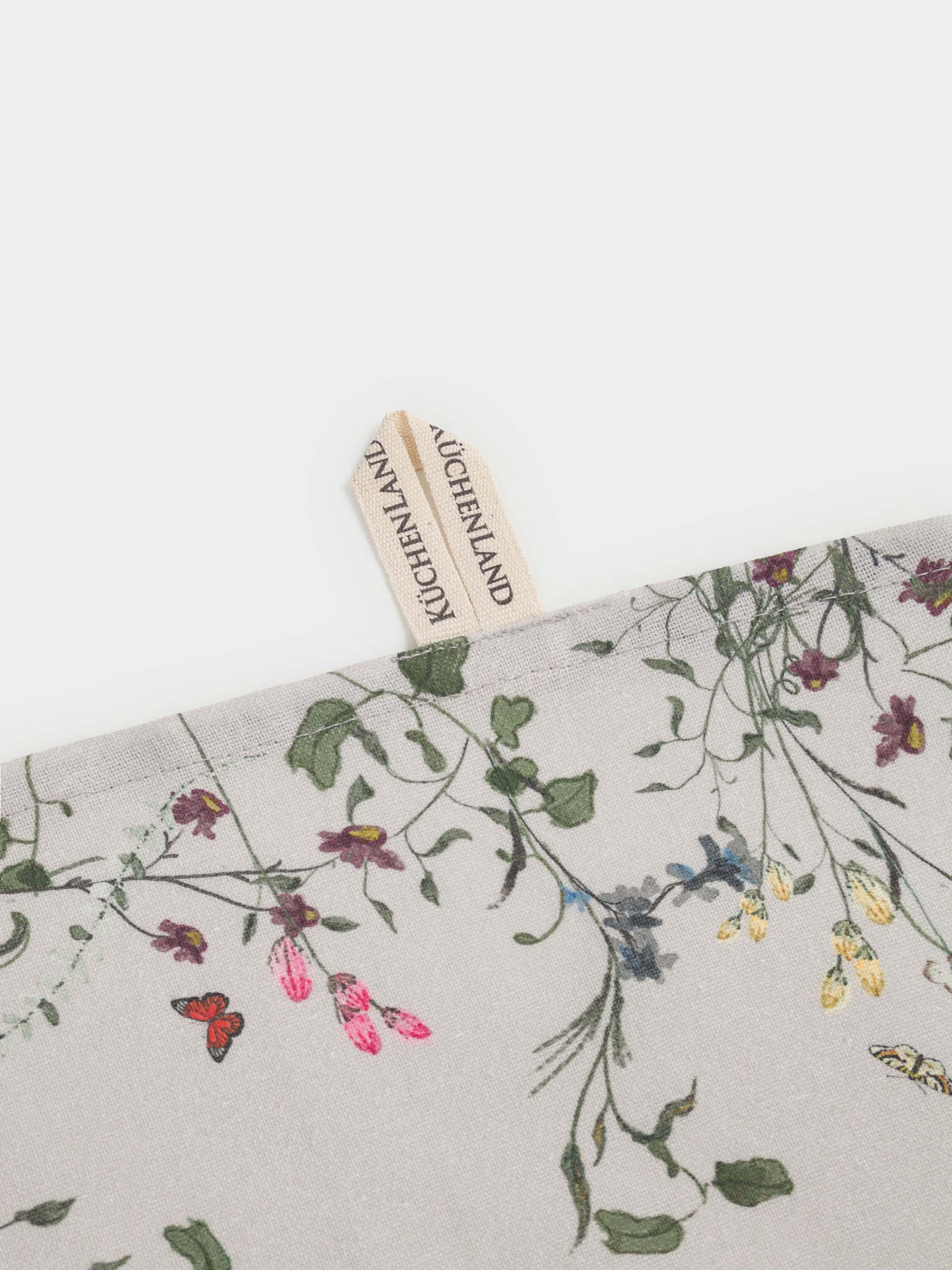 Полотенце кухонное, 40х60 см, хлопок, серо-бежевое, Цветы и бабочки, Tiny flower, image-3