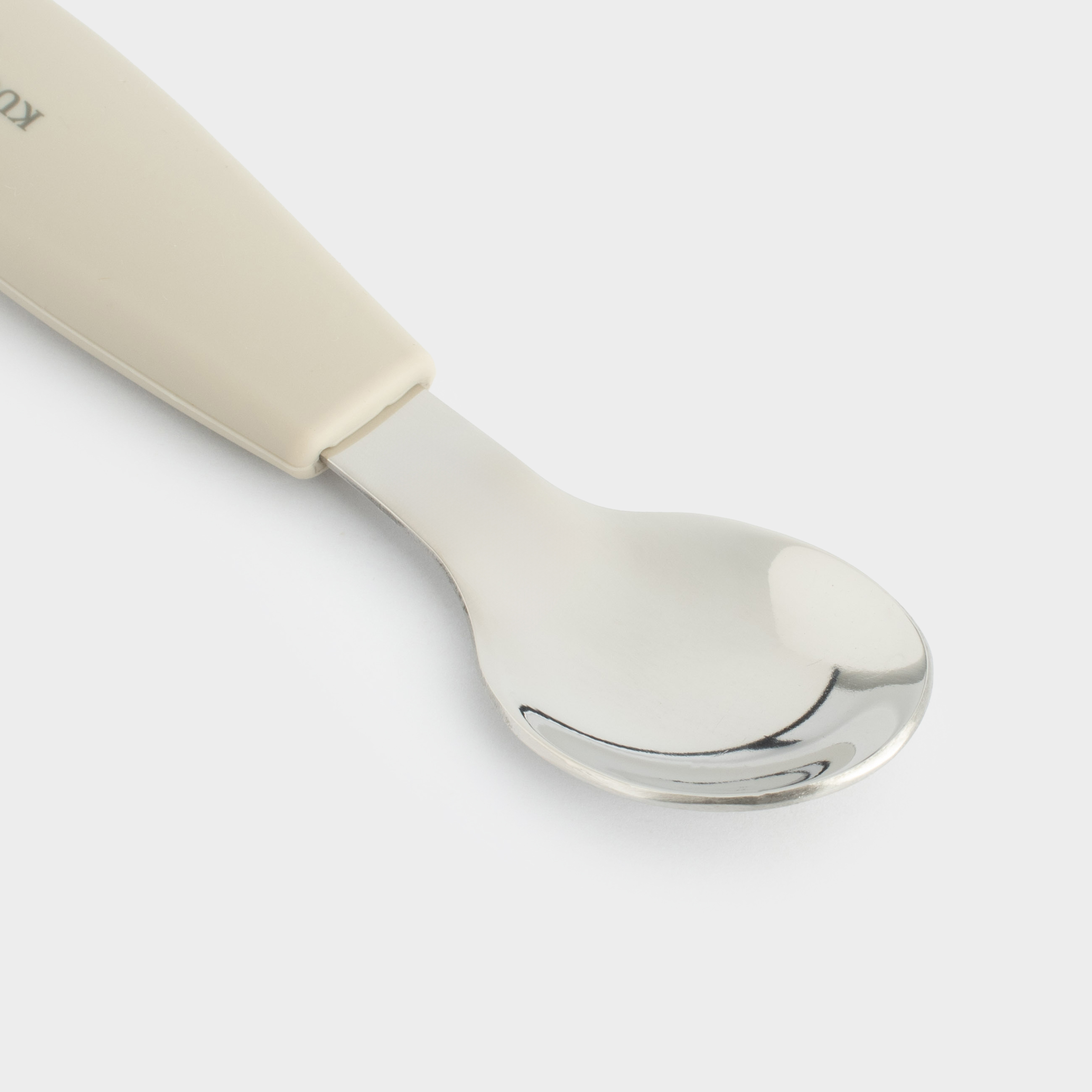 Ложка, детская, 14 см, сталь/силикон, серая, Kiddy, image-3