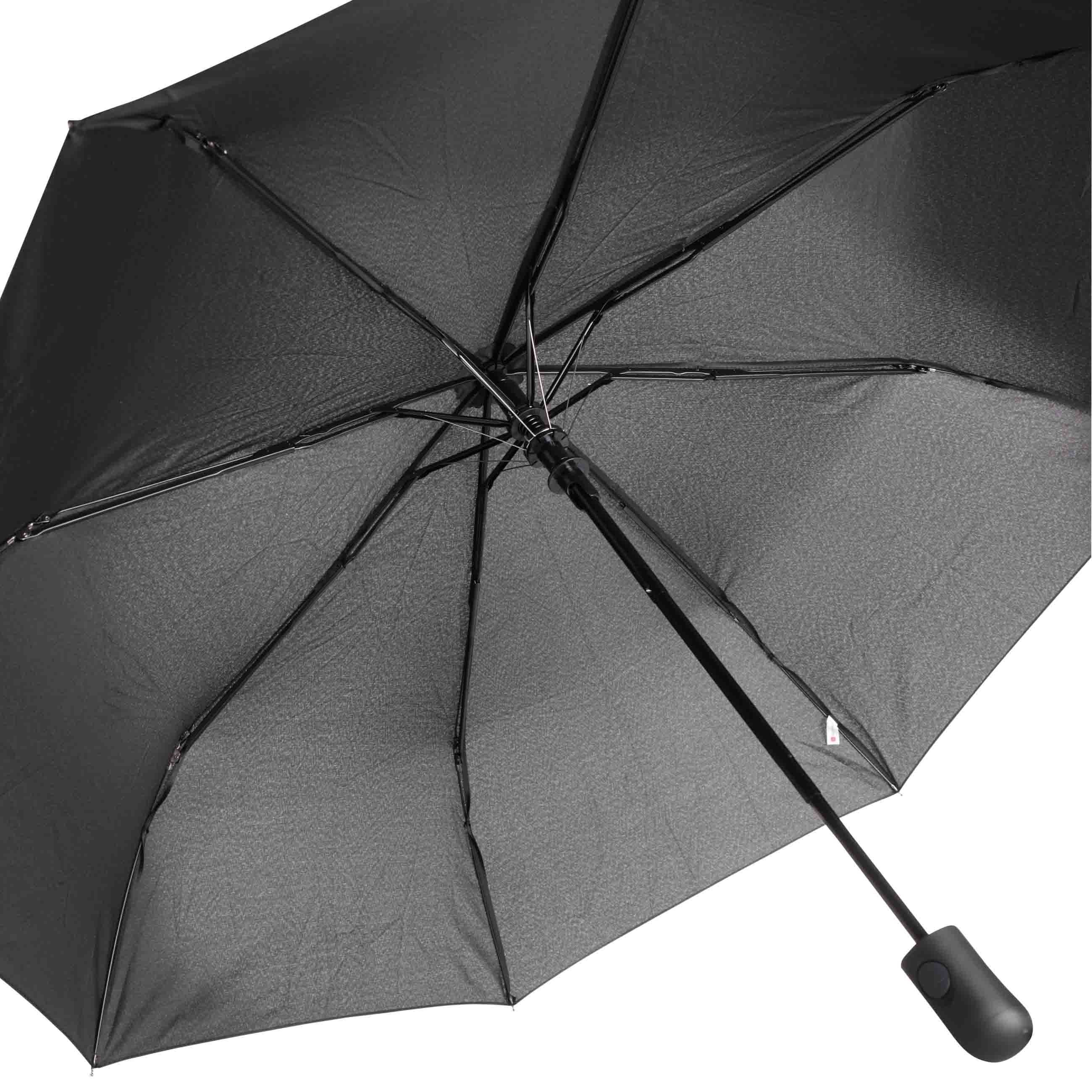 Зонт, 56 см, складной, полу-автоматический, эпонж, черный, Rainy изображение № 3