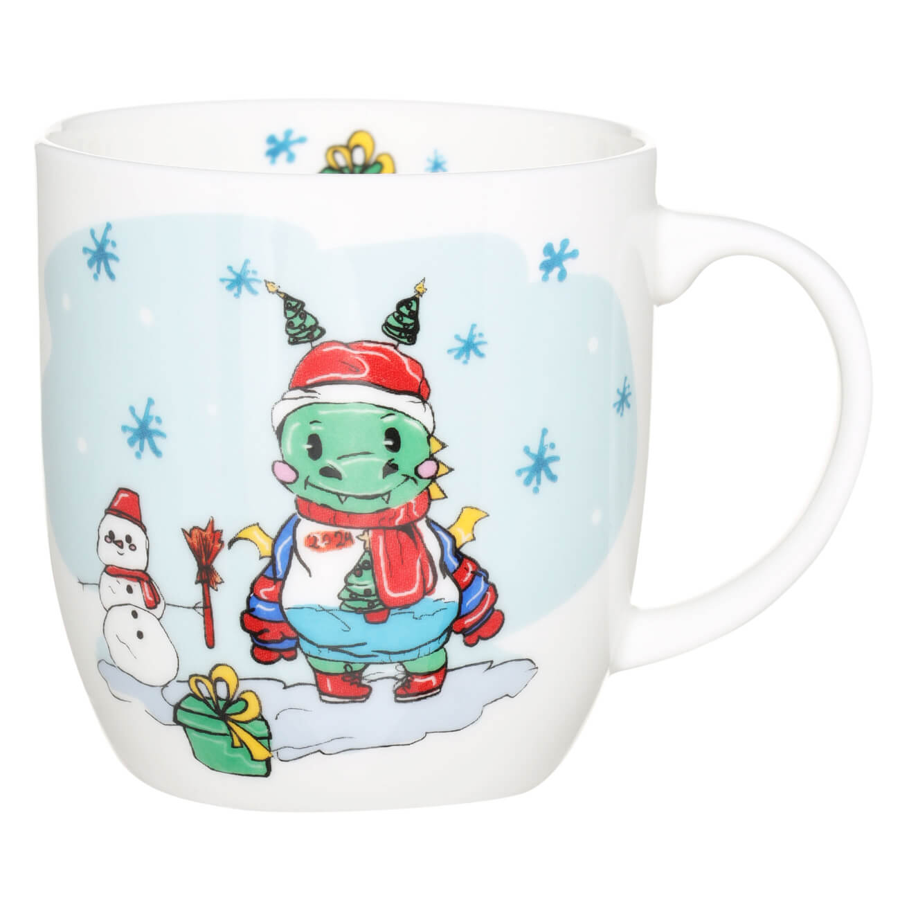 

Кружка, 350 мл, фарфор F, белая, Дракоша, Dragon santa