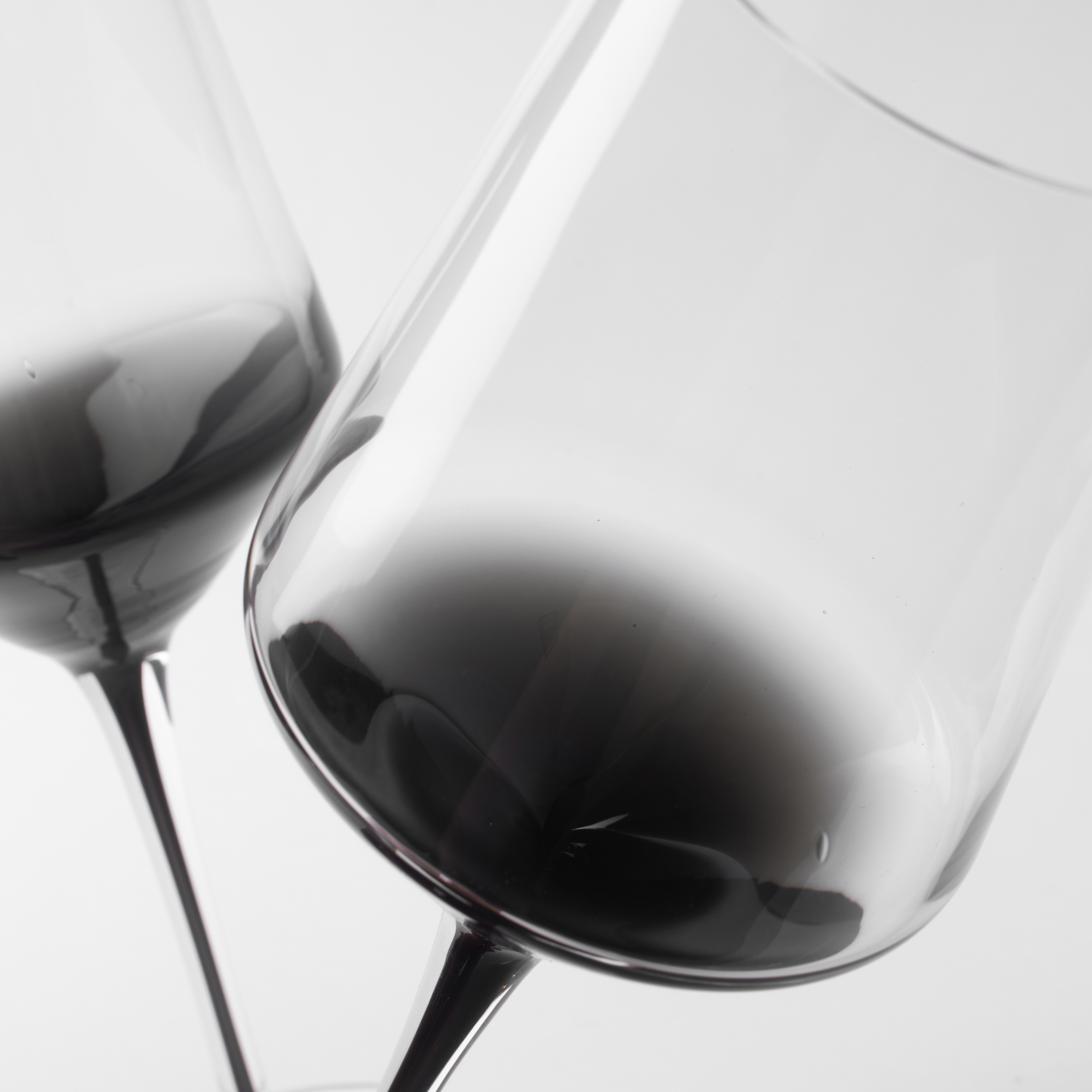 Бокал для вина, 460 мл, 2 шт, стекло, серый градиент, черная ножка, Stone color изображение № 5