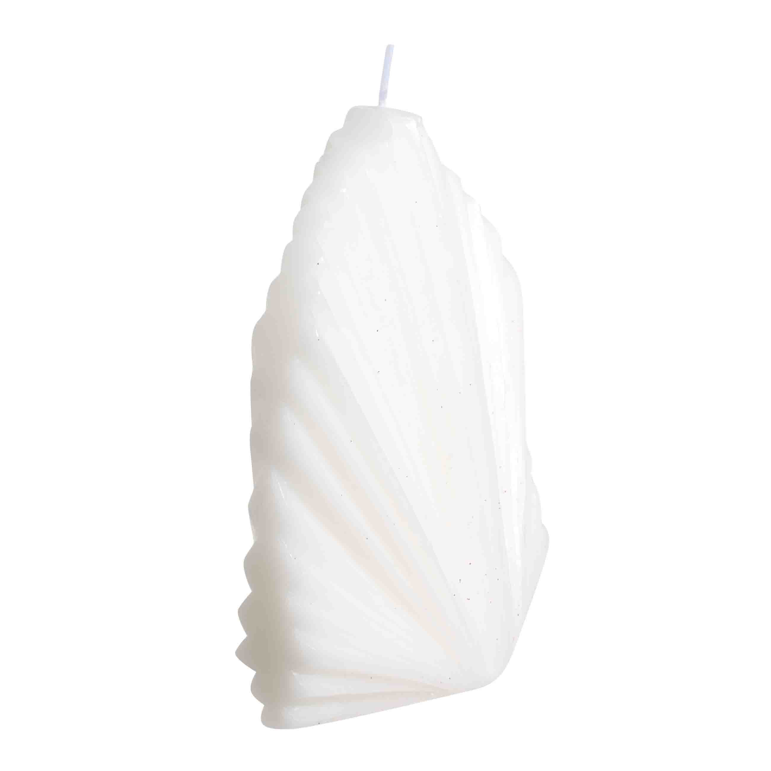 Свеча, 13 см, рифленая, белая, Ракушка, Ribbed candle изображение № 2