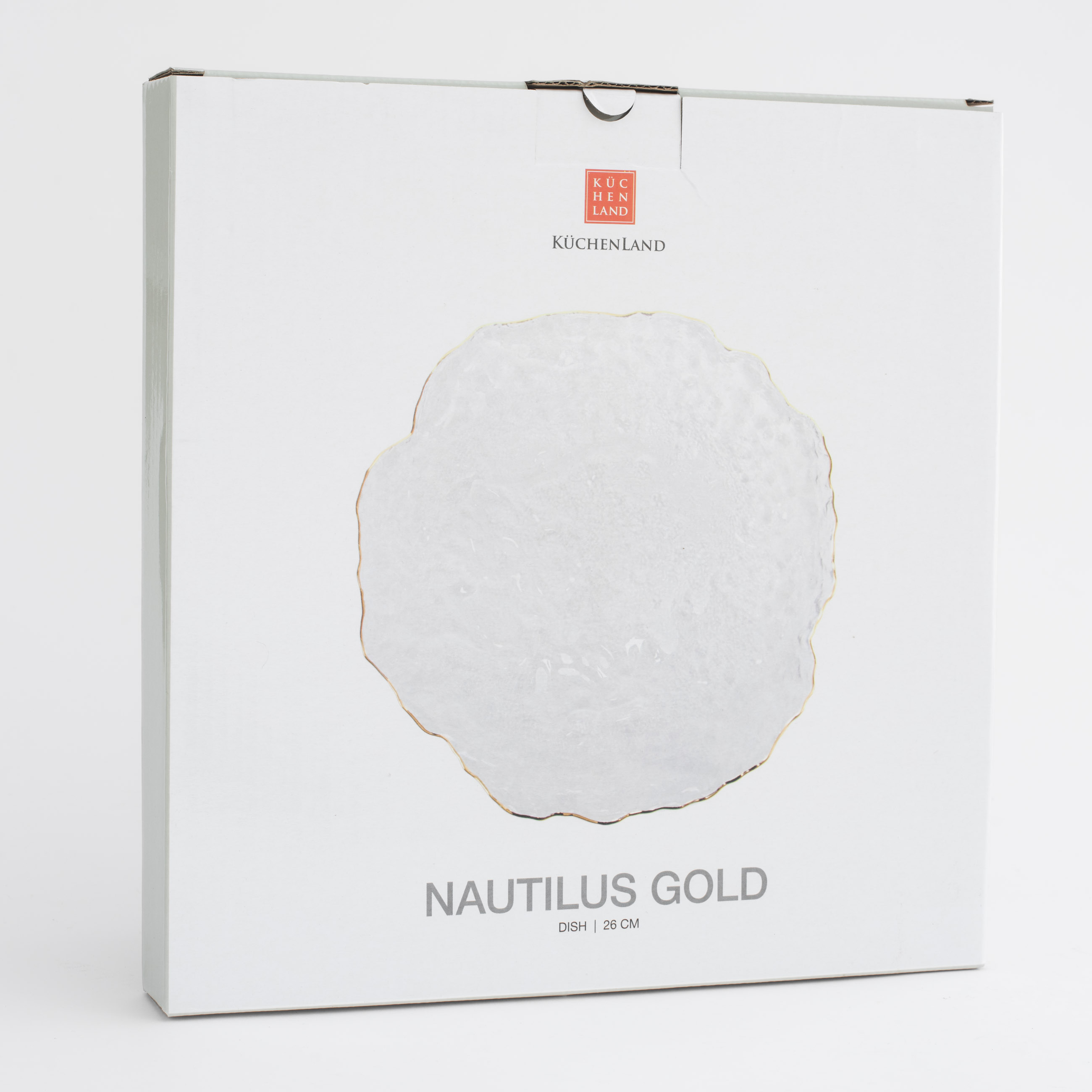 Блюдо, 26 см, стекло, с золотистым кантом, Nautilus gold изображение № 6