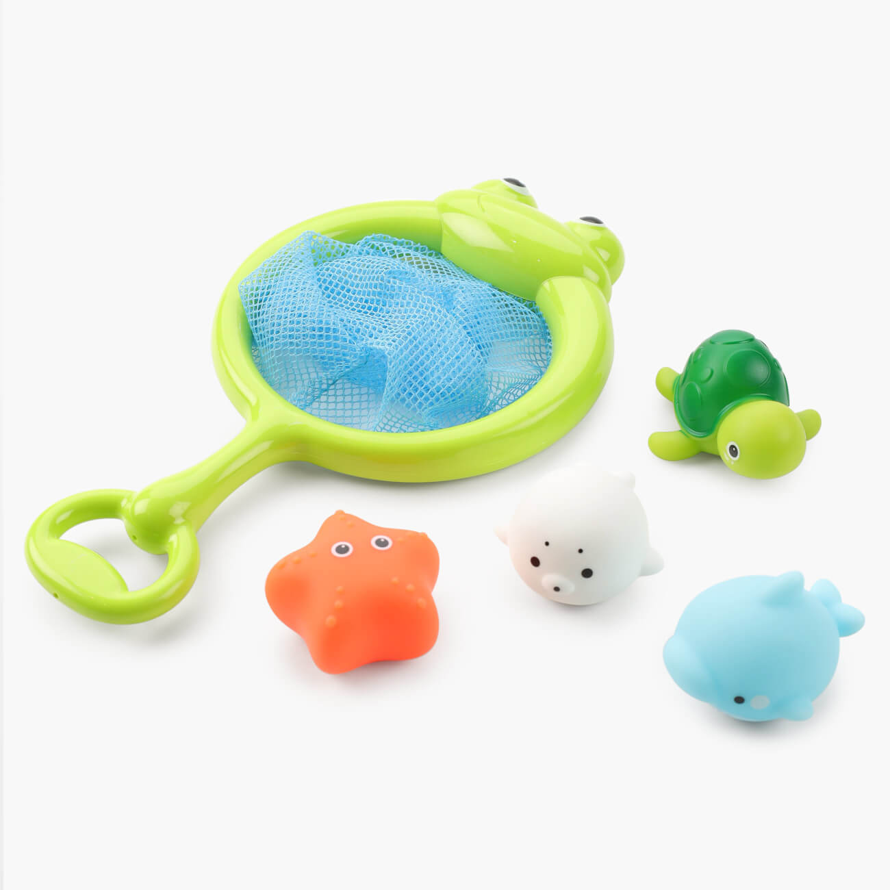 

Набор игрушек для купания, 5 пр, с подсветкой, сачок/игрушки, пластик, Морские обитатели, Game