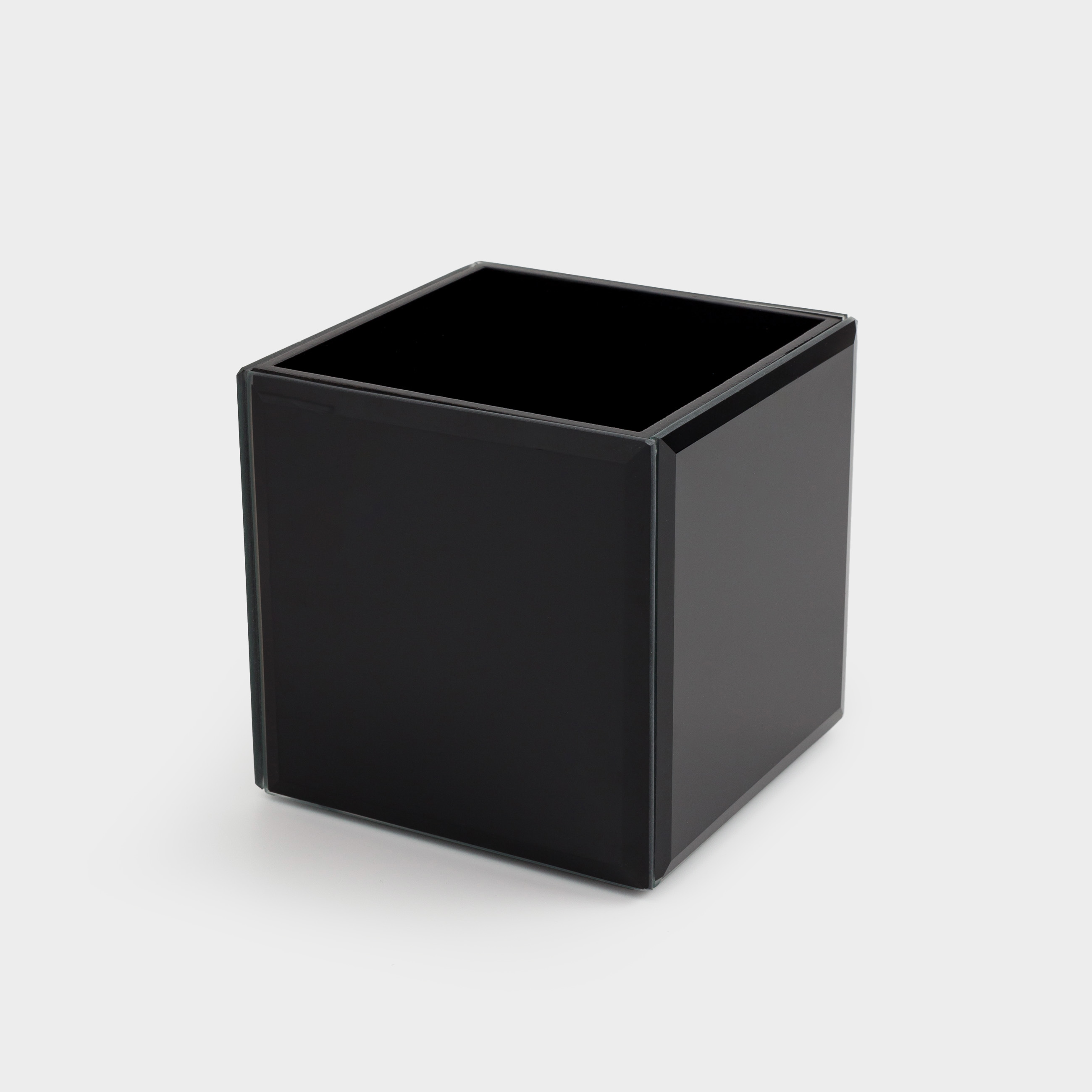 Органайзер для косметики, 10х10 см, стекло, зеркальный, черный, Glossy black, image-5