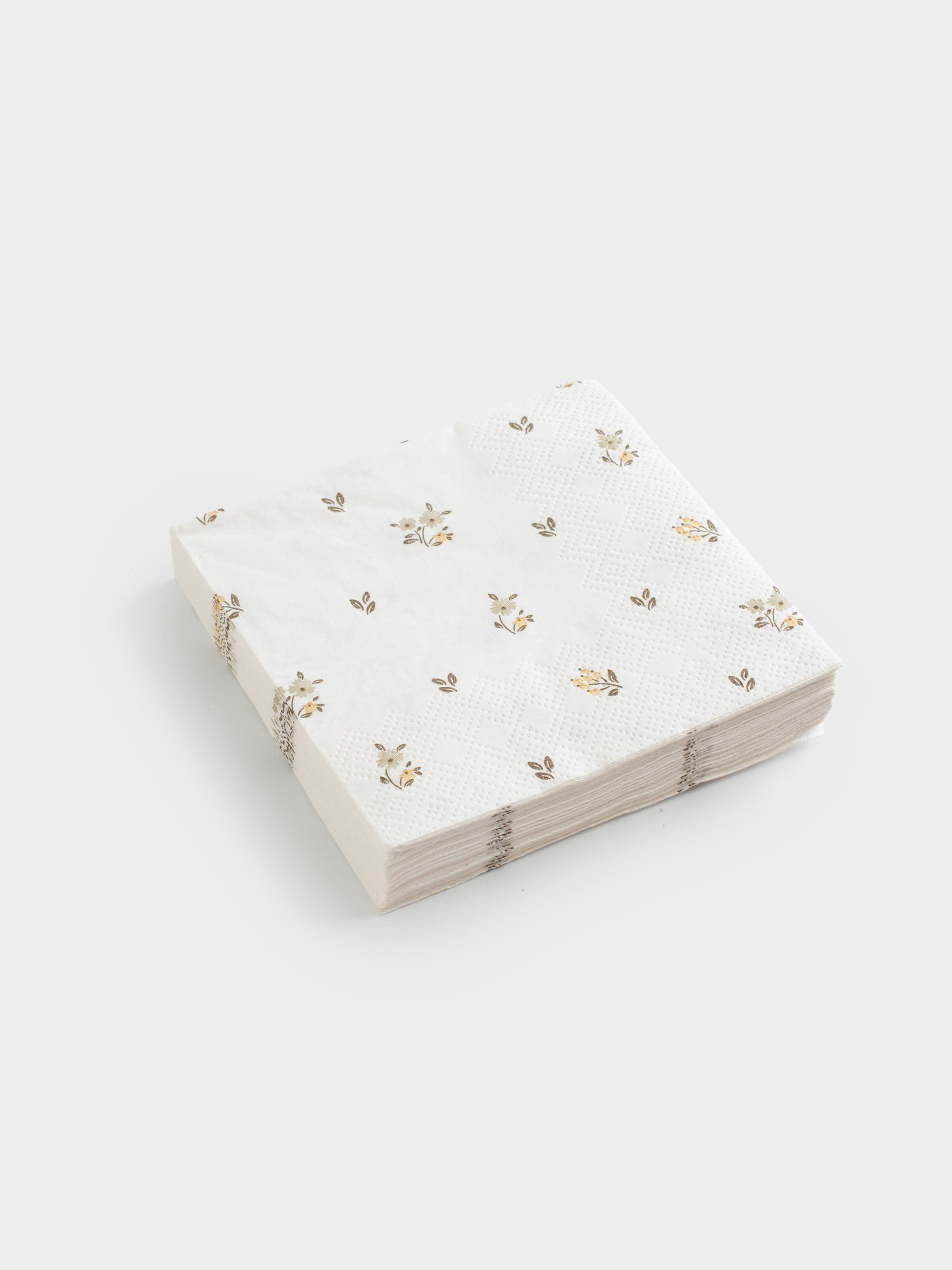 Салфетки бумажные, 21х21 см, 20 шт, квадратные, белые, Винтажные цветы, La flore, image-1
