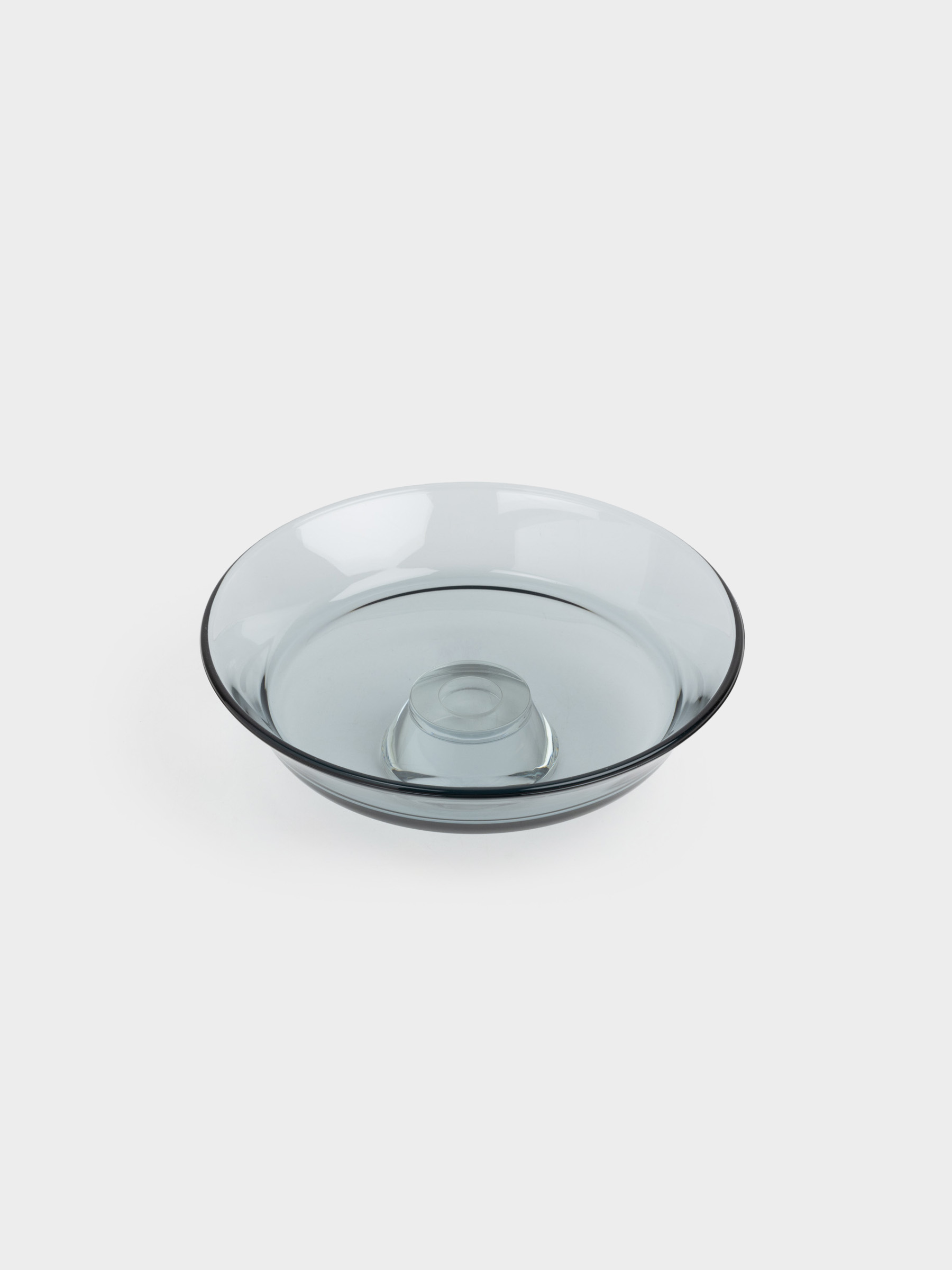 Блюдо на ножке, 20х7 см, стекло, серое, Clear grey, image-3