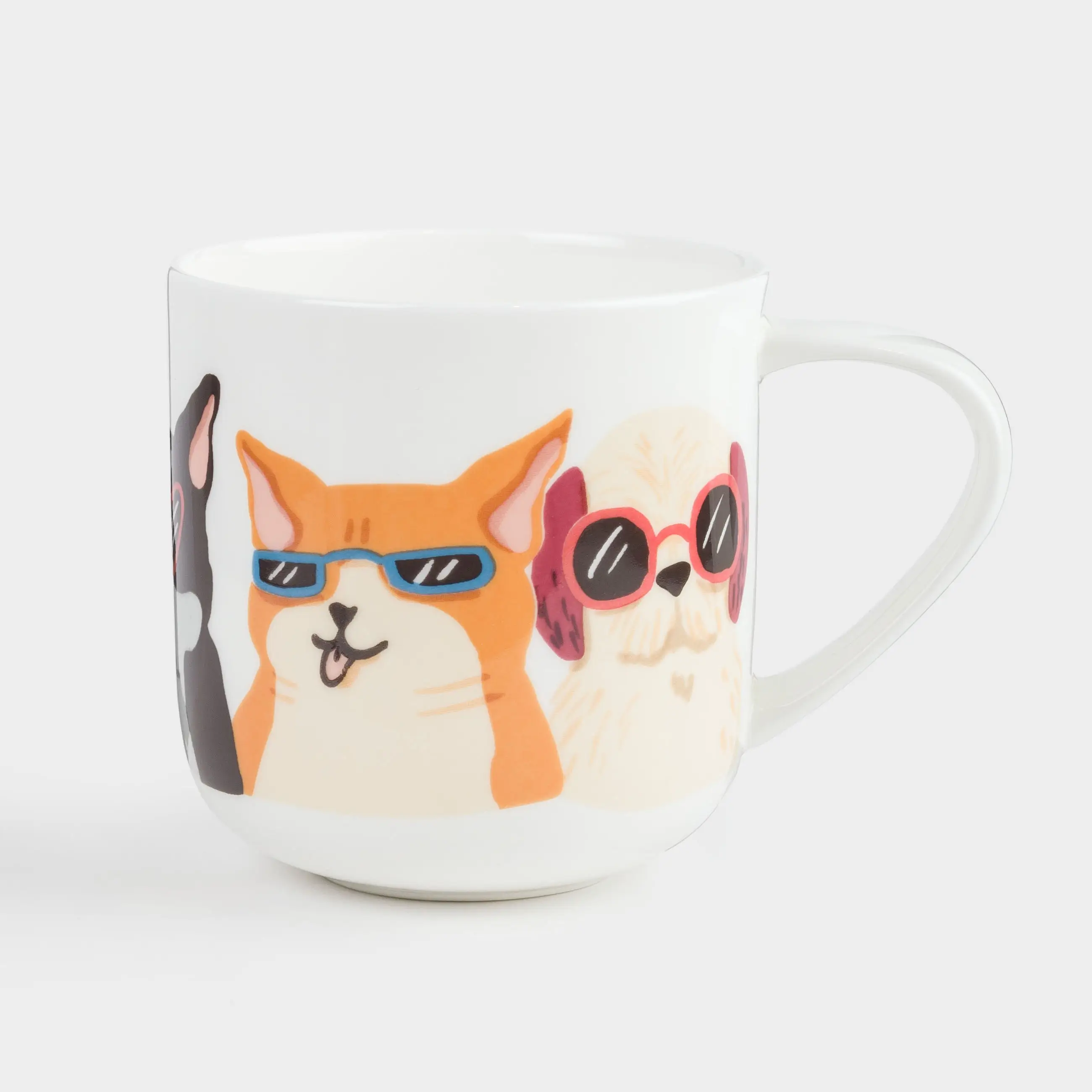 Кружка, 500 мл, фарфор F, белая, Собаки в очках, Dog, image-0