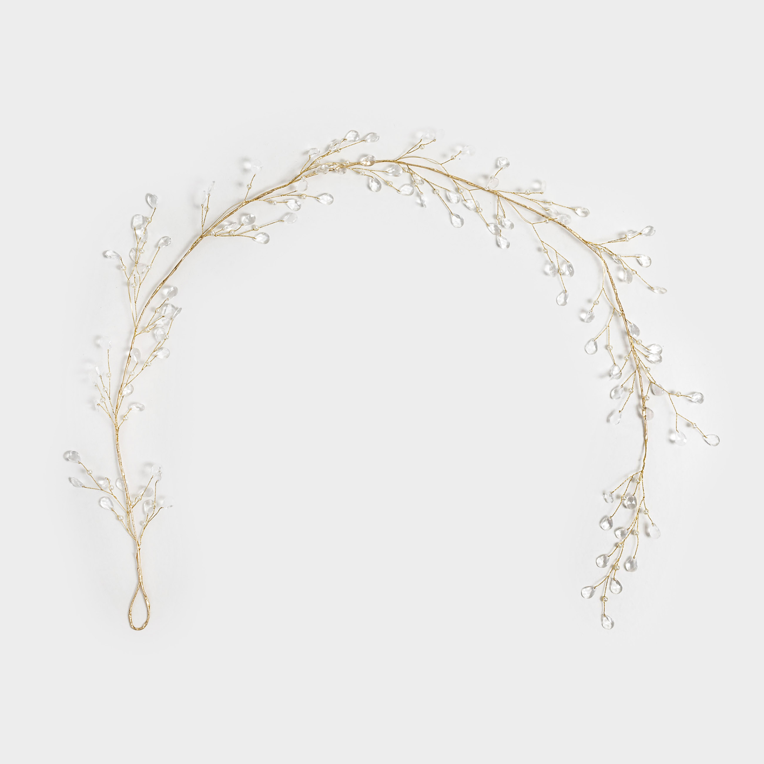 Ветка-гирлянда декоративная 12 м акрилметалл Серебристые кристаллы Crystal decor 1990₽