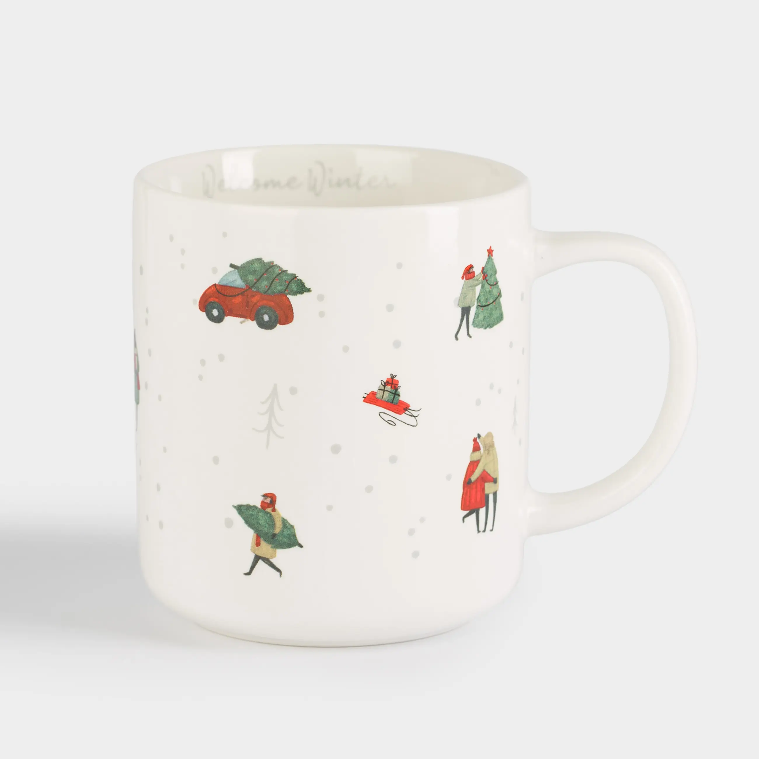Кружка, 430 мл, фарфор N, белая, Зимние каникулы, Holiday mood