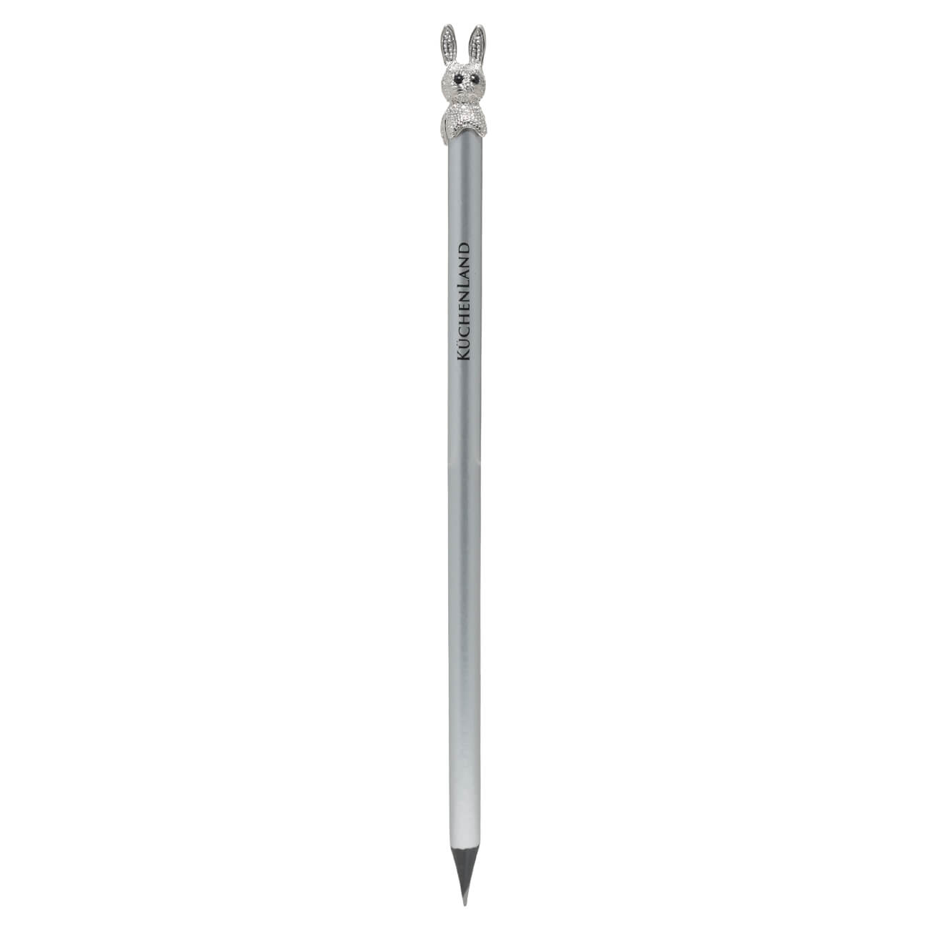 Ручка шариковая, 14 см, с фигуркой, серебристая, Заяц, Draw figure