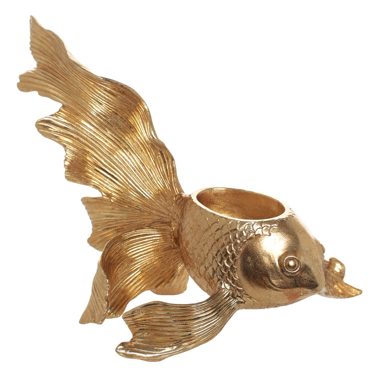 Конфетница, 26х20 см, полирезин, золотистая, Рыбка, Goldfish статуэтка 10 см полирезин золотистая рыбка goldfish