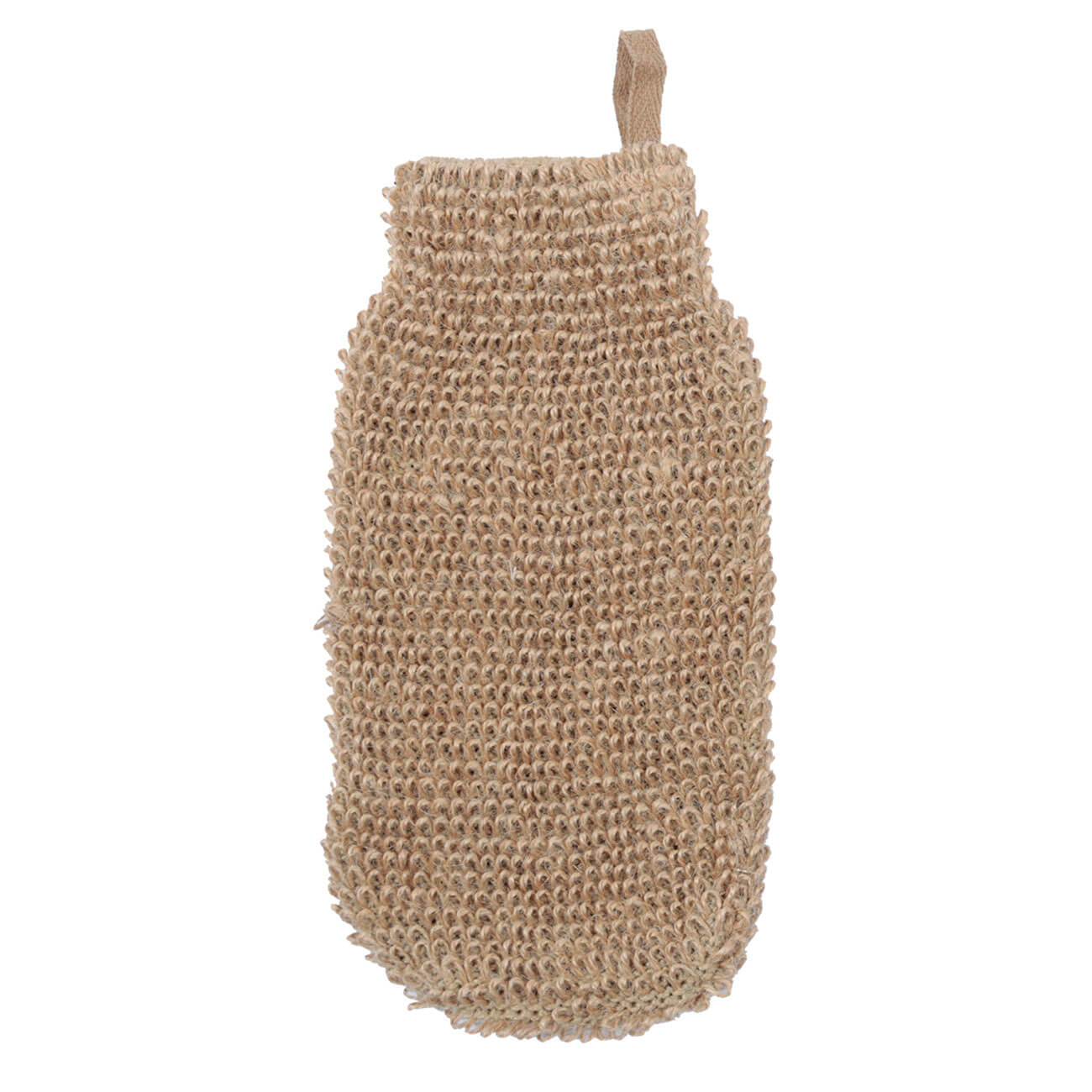 Мочалка-варежка для мытья тела, 10,5х21,5 см, конопляное волокно, бежевая, Eco life изображение № 1