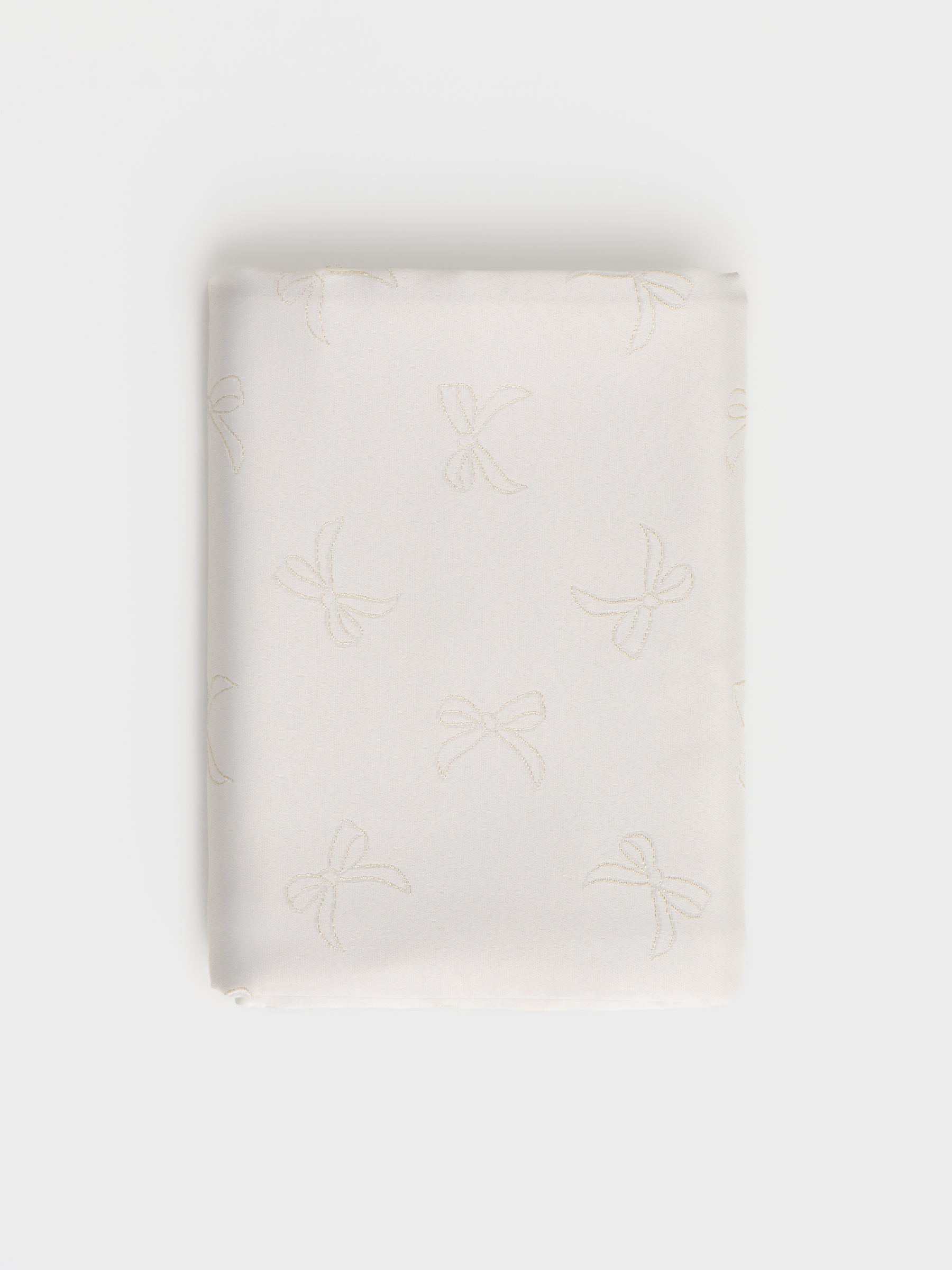 Скатерть, 170х250 см, жаккард, полиэстер, молочная, Банты, Jacquard bow, image-1