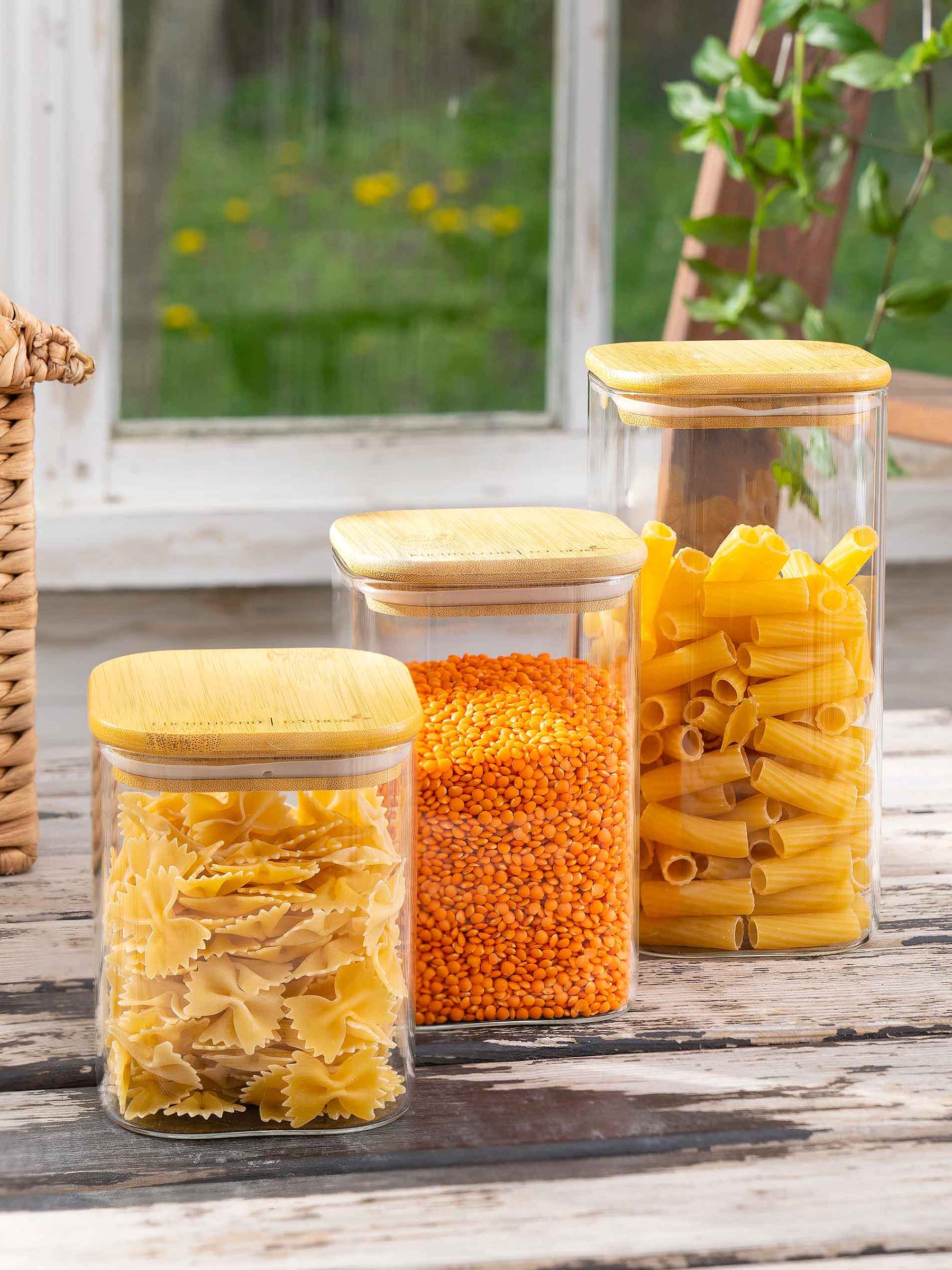 Банка для сыпучих продуктов, 850 мл, стекло/бамбук, квадратная, Home made, image-6