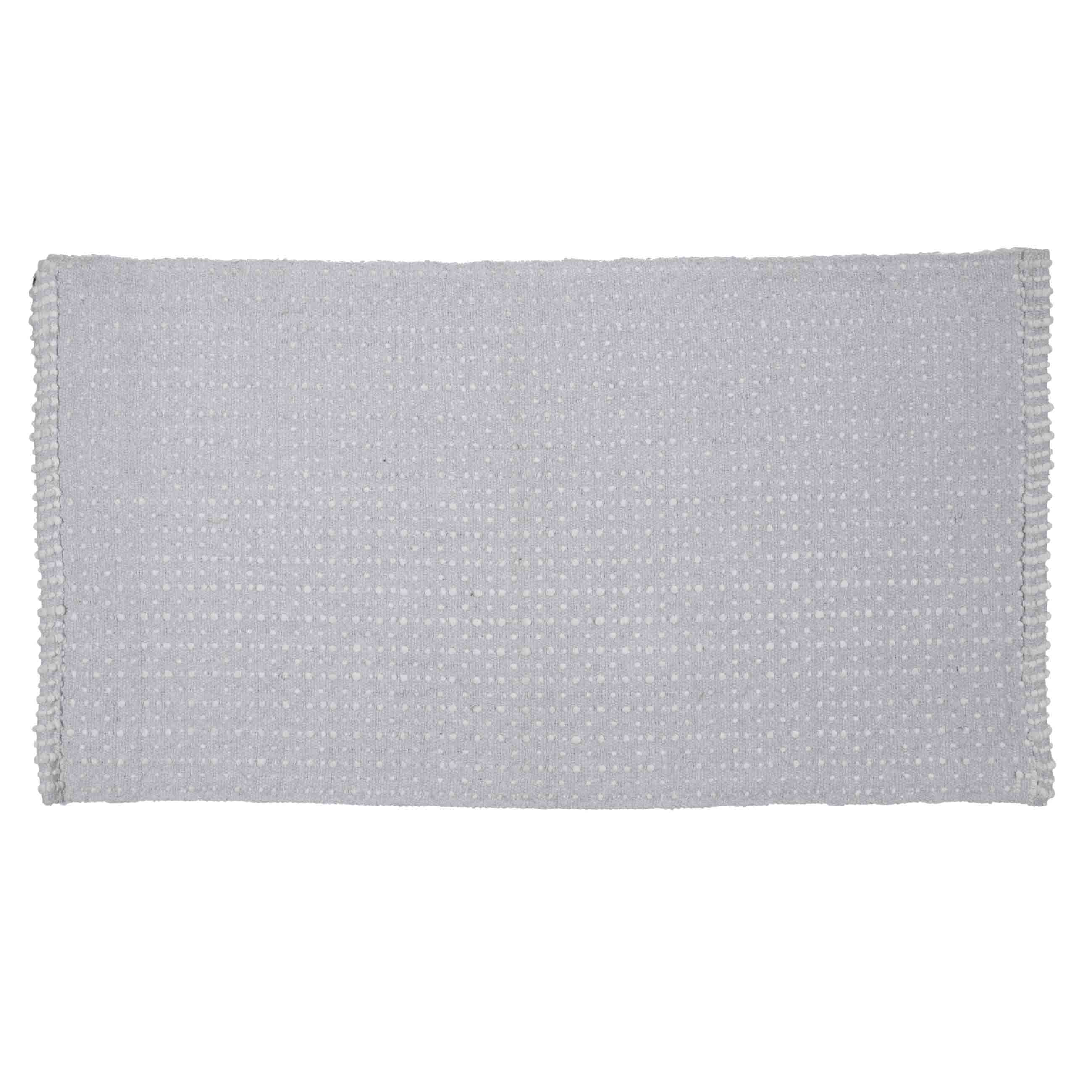 Коврик, 60х110 см, противоскользящий, полиэстер/хлопок, светло-серый, Решетка, Cosy, image-1