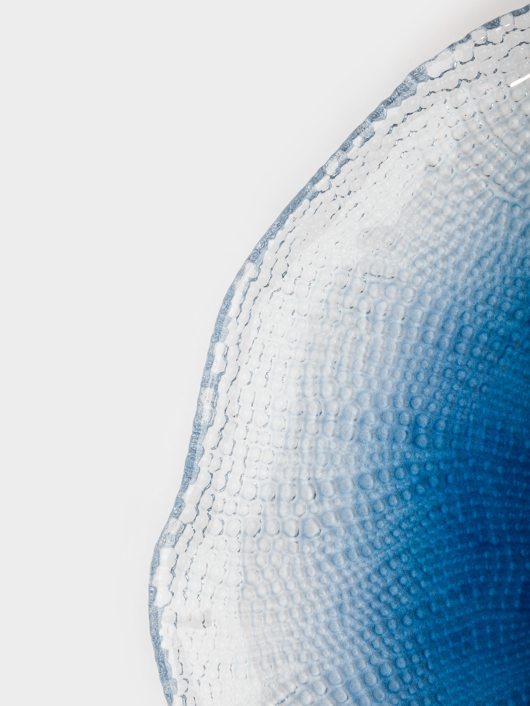 Тарелка обеденная, 28 см, стекло, синий градиент, Grain gradient, image-4