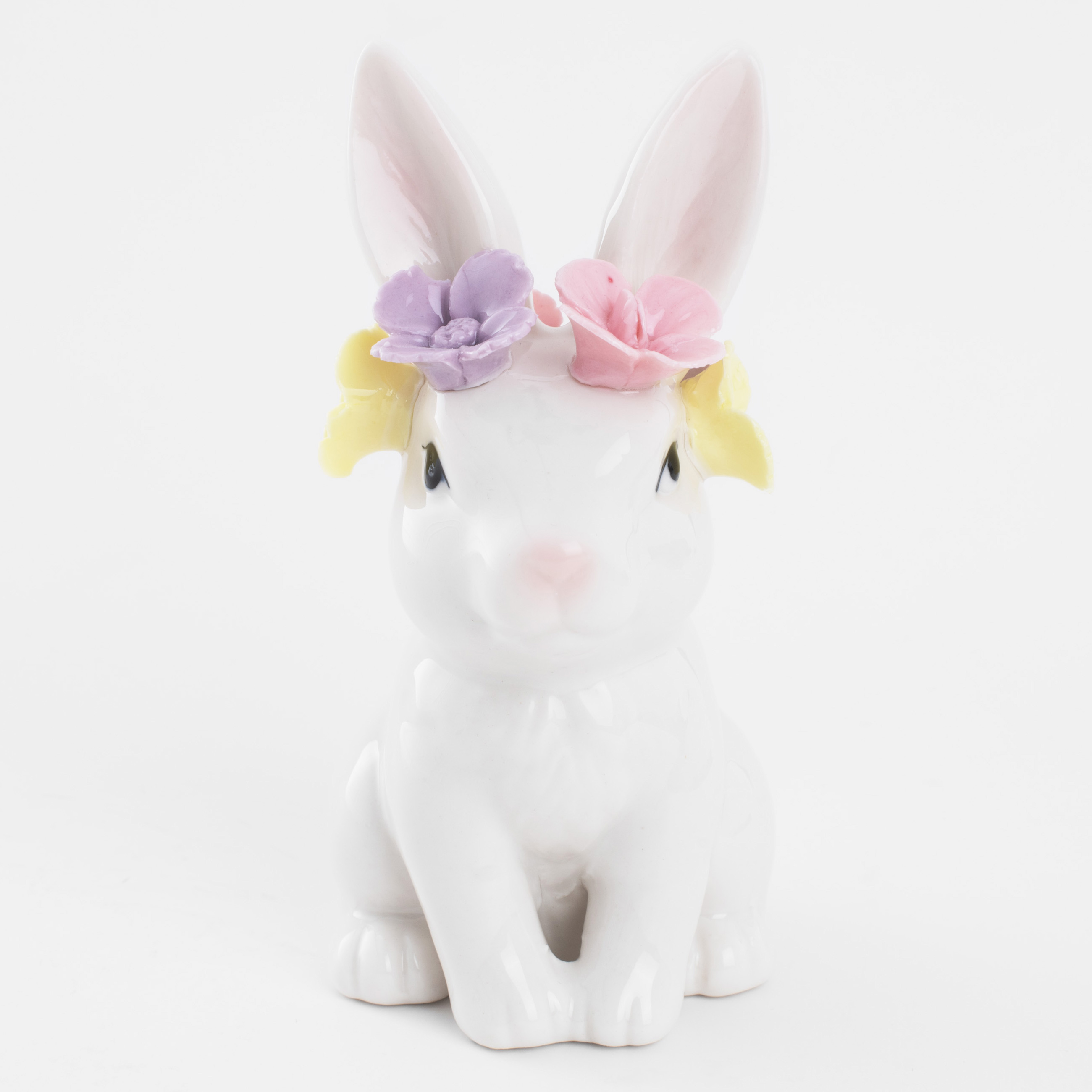 Статуэтка, 12 см, фарфор P, белая, Кролик в цветочном венке, Easter изображение № 3