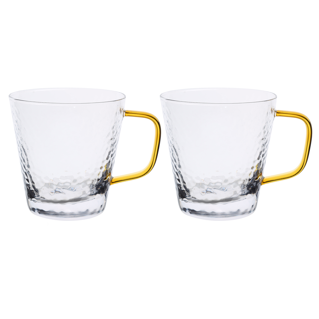 

Кружка, 300 мл, 2 шт, стекло Б, с янтарной ручкой, Ripply Color