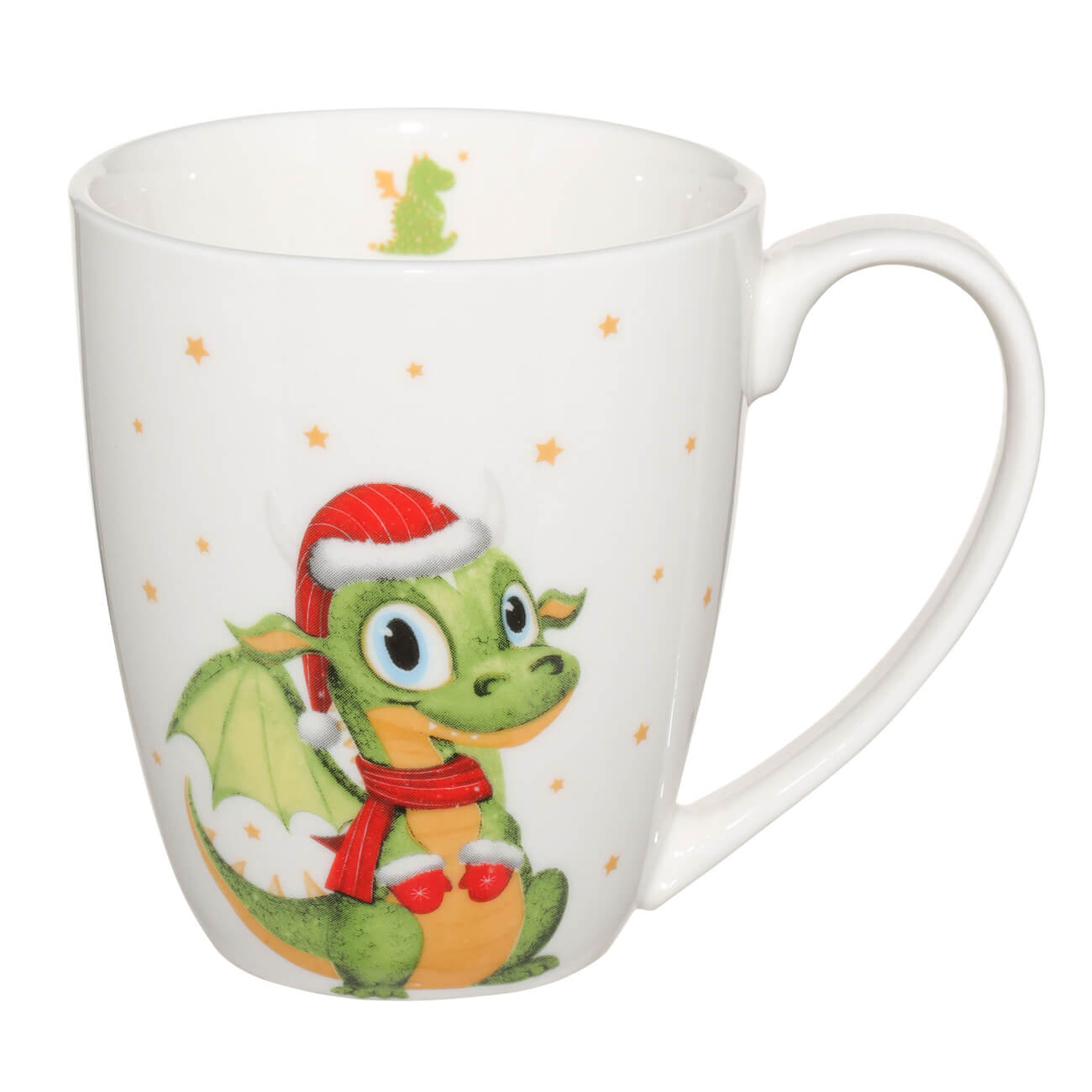 

Кружка, 320 мл, фарфор N, белая, Дракоша, Dragon santa
