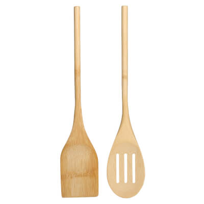 Набор кухонных принадлежностей, 2 пр, лопатка/шумовка, бамбук, Bamboo ,image-0