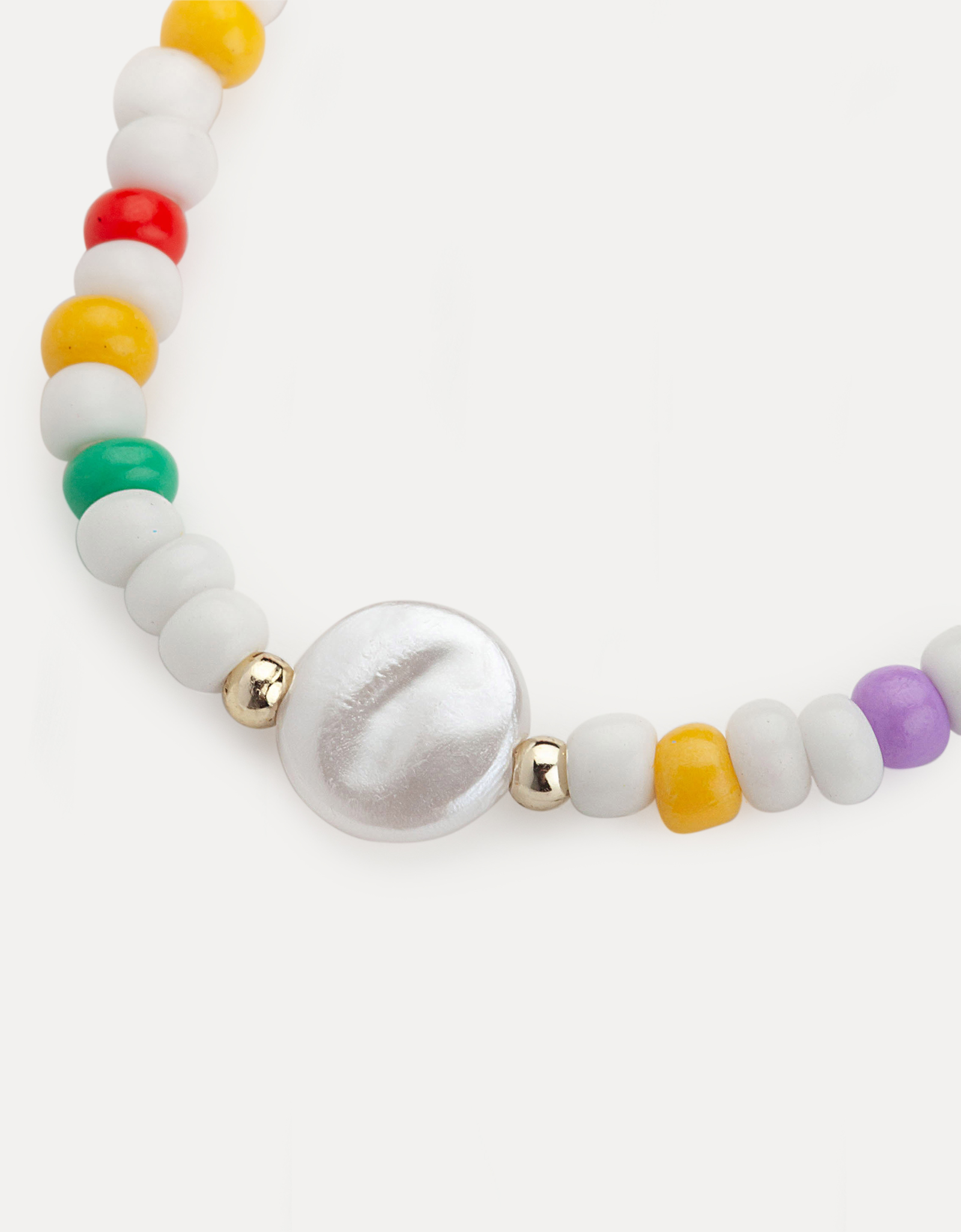 Набор браслетов, 6 см, 4 шт, пластик/стекло, золотистый/цветной, Love, Pearl color