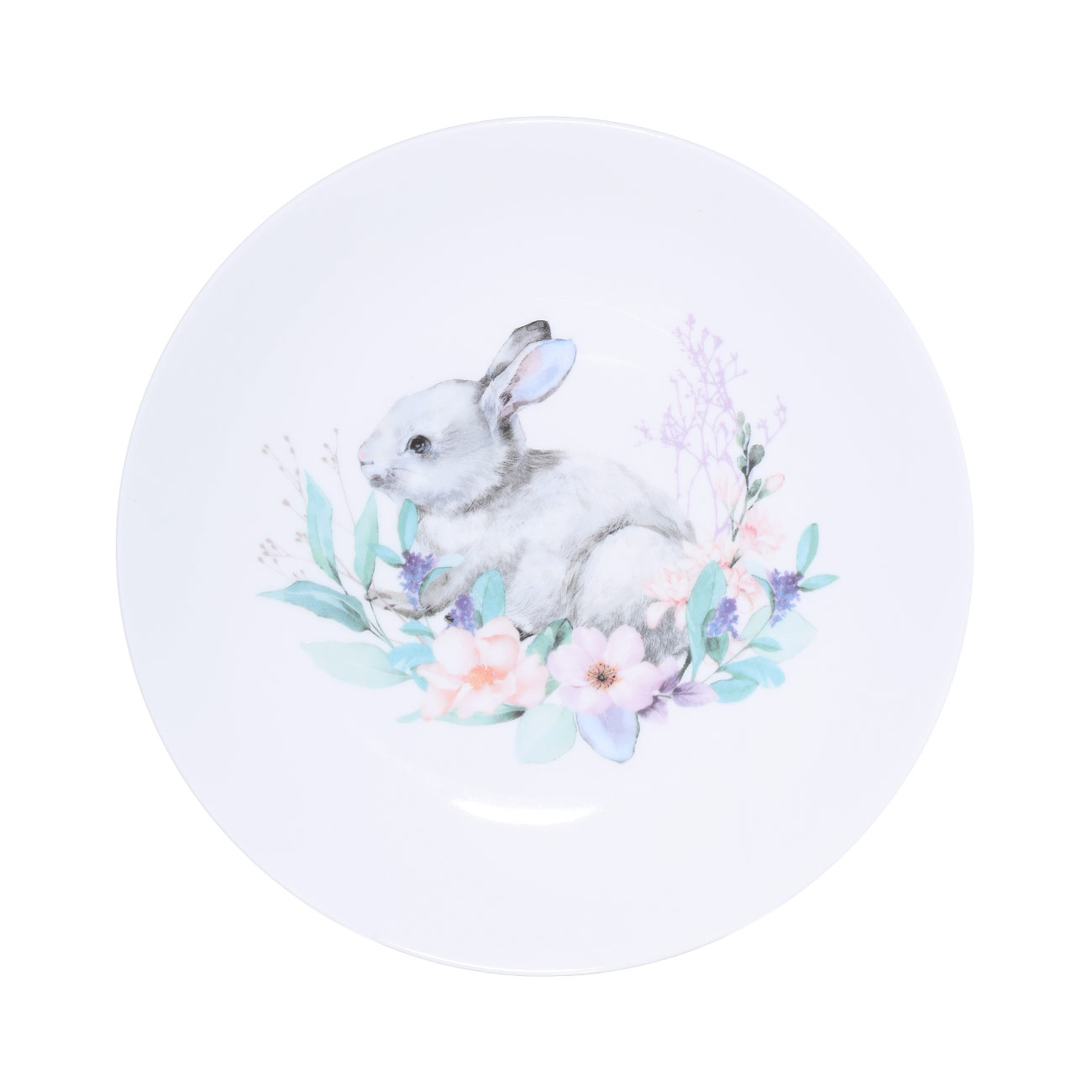 Тарелка закусочная, 23 см, фарфор N, белая, Кролик в цветах, Pure Easter - фото 1