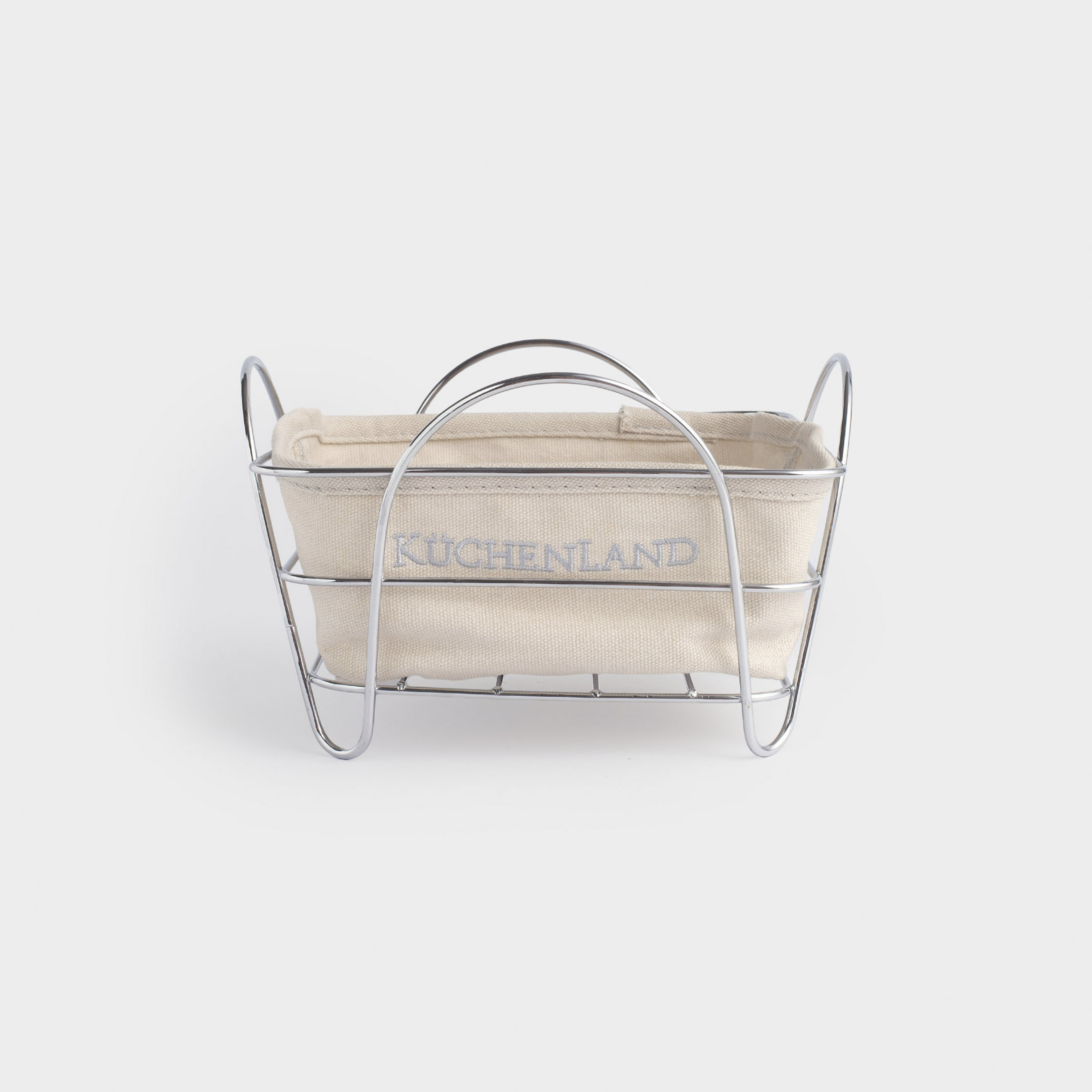 Корзина для хлеба 21x21 см хлопокметалл квадратная сераясеребристая Twist silver 1690₽