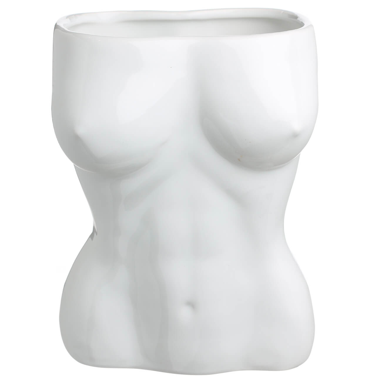 ваза stripe керамика разно ная 20 см Ваза для цветов, 19 см, декоративная, керамика, белая, Женский бюст, Torso