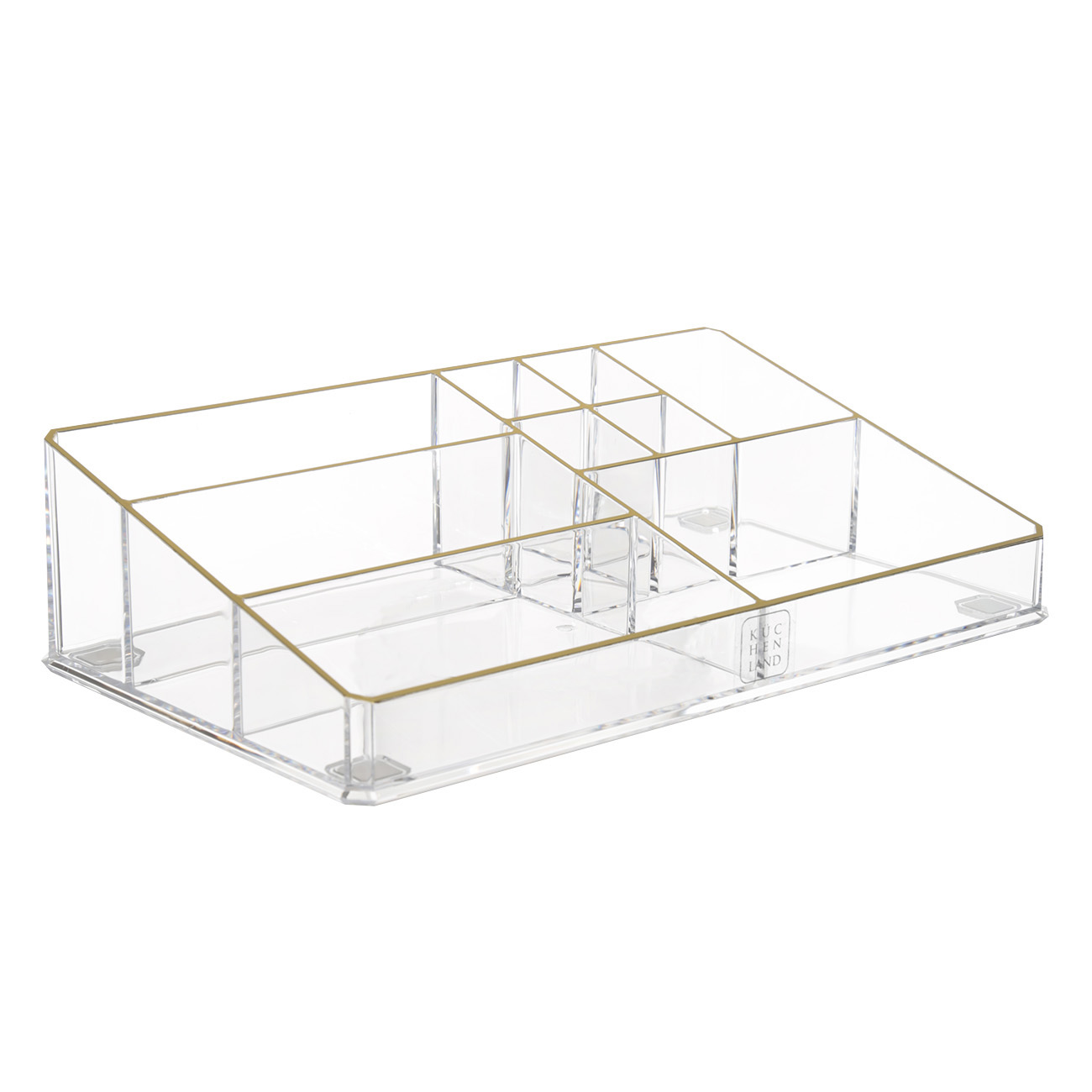 Kuchenland Органайзер для косметики 28х7 см 9 отд пластик золотистый кант Dorado 990₽