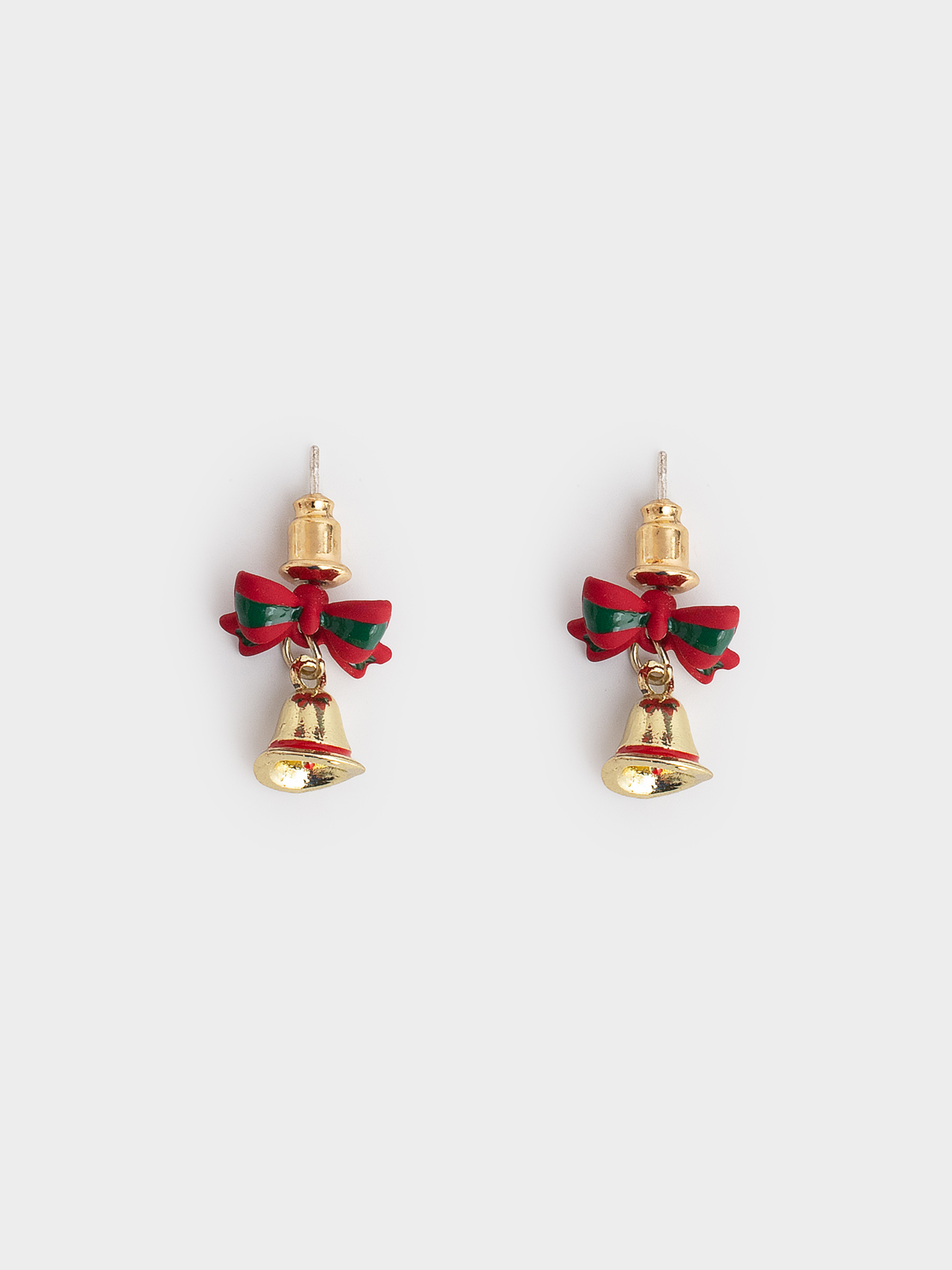 Серьги-пусеты, 2 см, детские, 2 шт, металл, золотистые, Колокольчики, Jewelry christmas, image-0