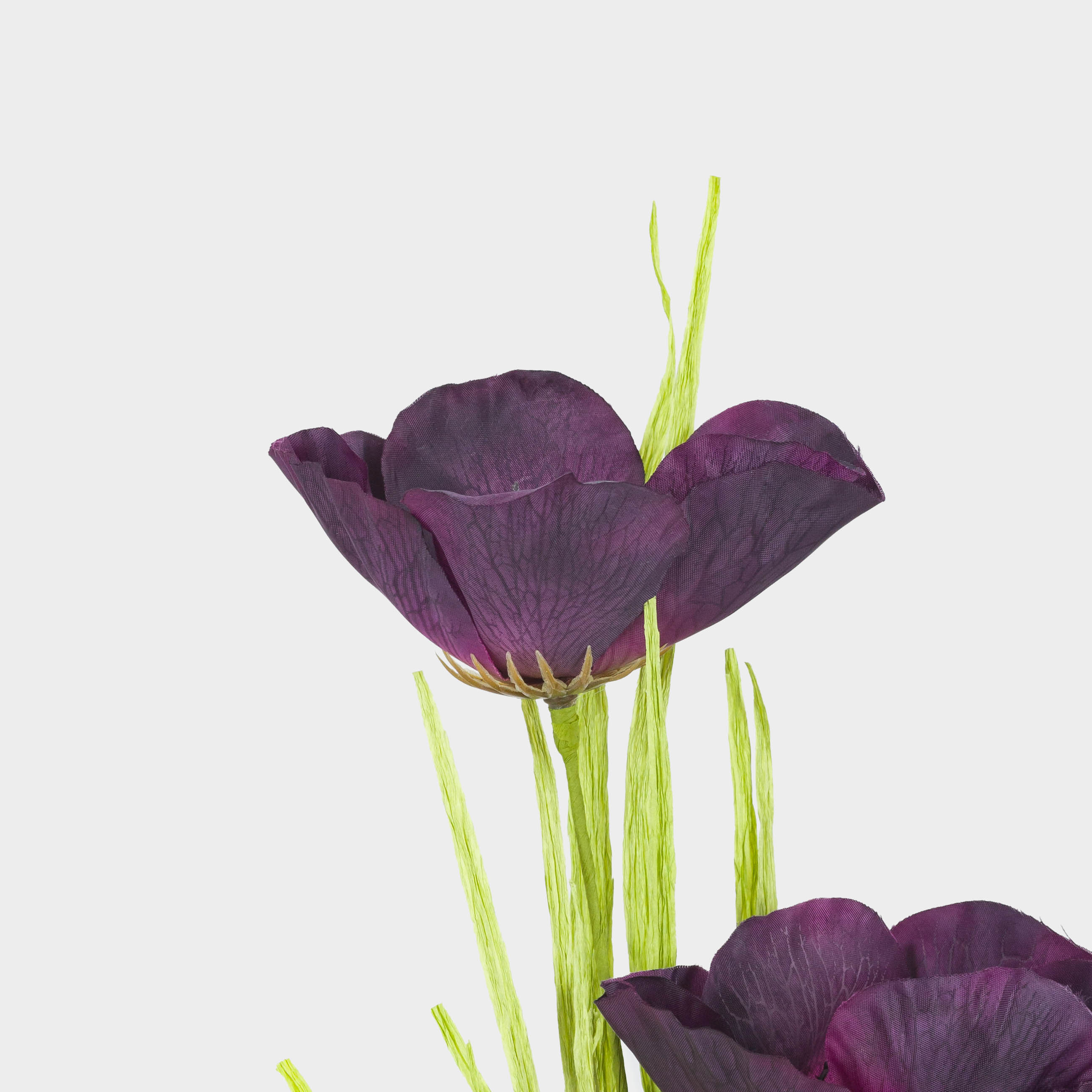 Ветка декоративная, 50 см, пластик/бумага, Фиолетовый мак, Flower garden