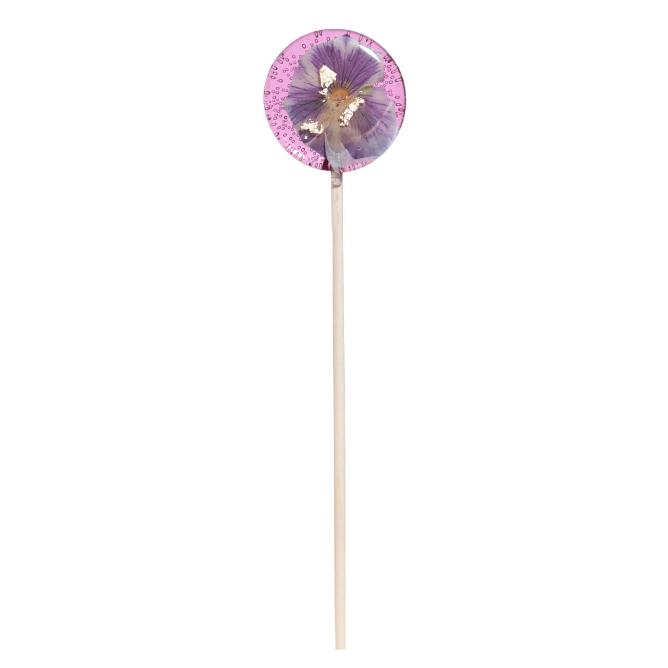 

Леденец, 20 гр, на палочке, изомальт, фиолетовый, Анютины глазки, Edible flower