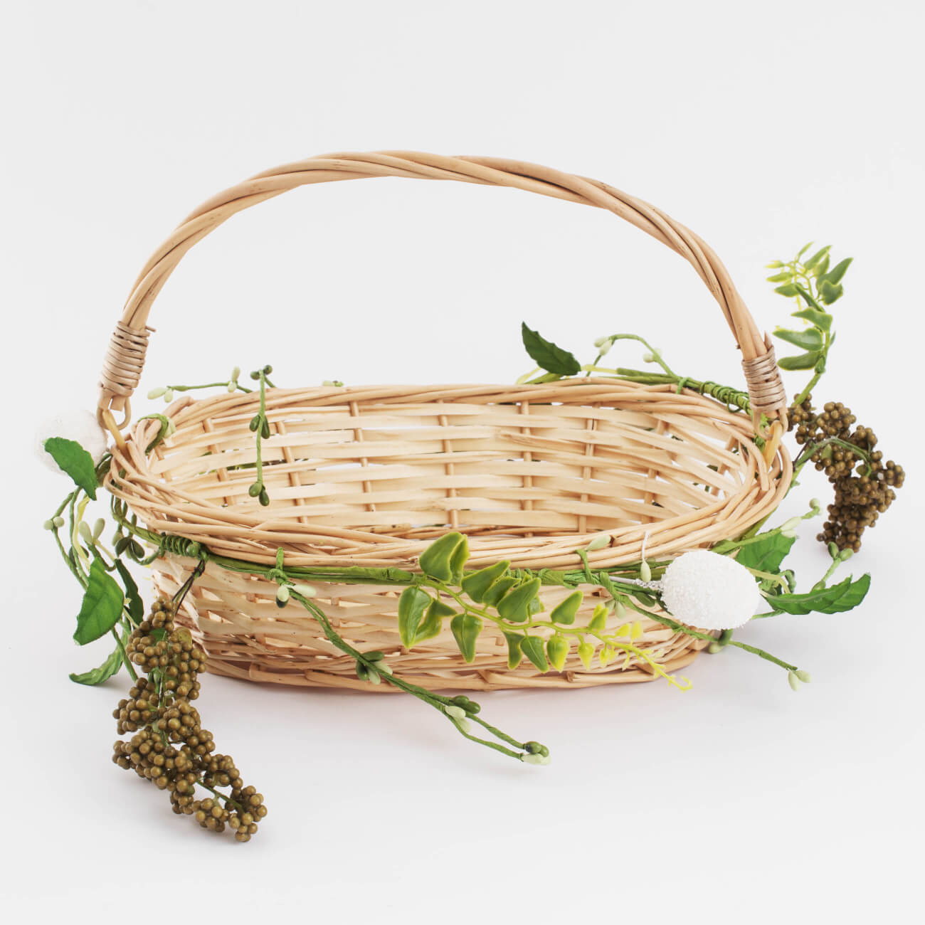 

Корзина декоративная, 27х19 см, плетень/пластик, Пасхальная корзина, Natural Easter decor