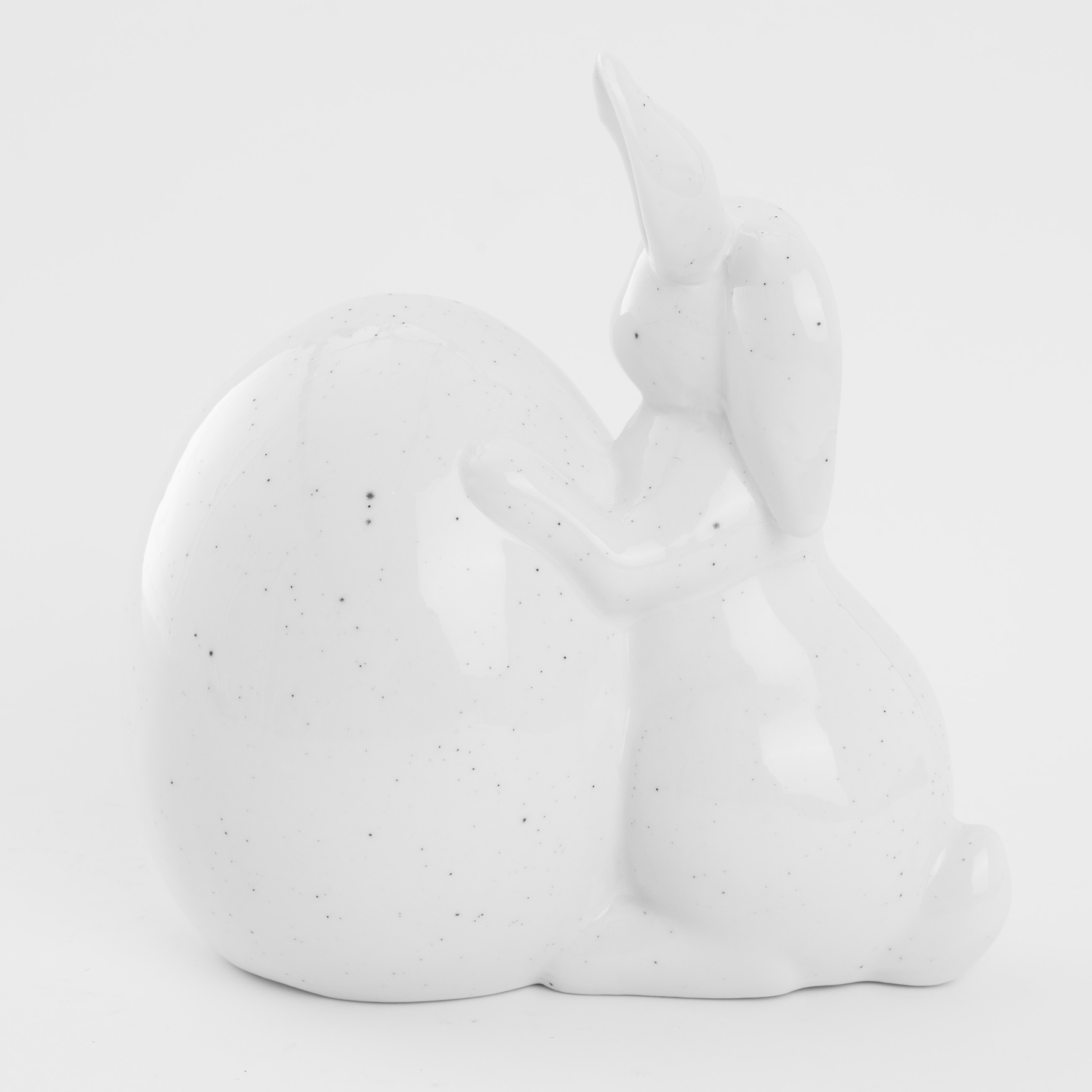 Конфетница, 15х14 см, фарфор P, молочная, в крапинку, Кролик с яйцом, Natural Easter изображение № 3
