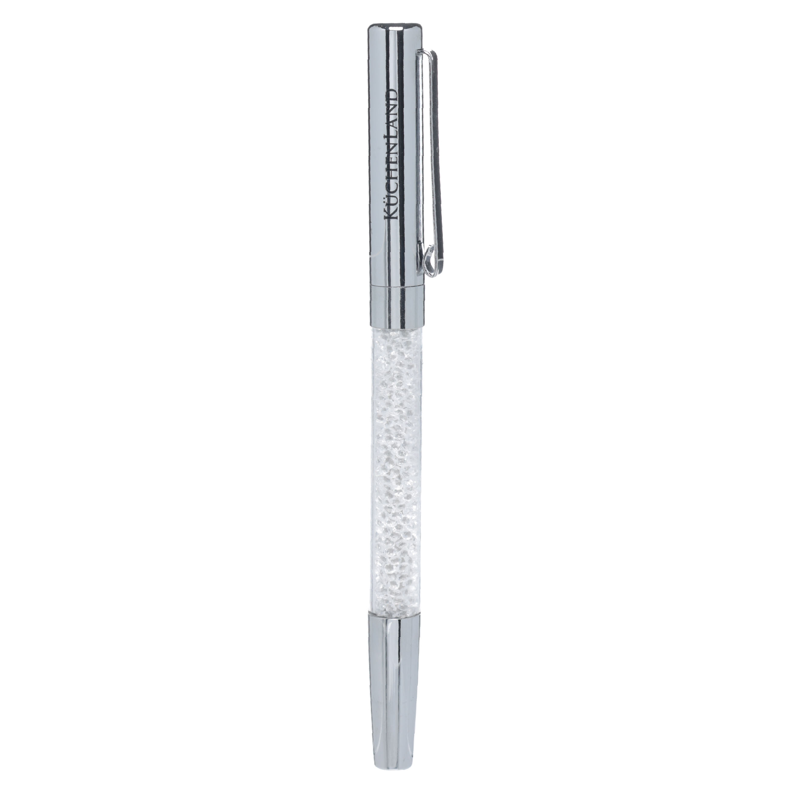 Ручка гелевая, 15 см, сталь, серебристая, Кристаллы, Draw cristal изображение № 2