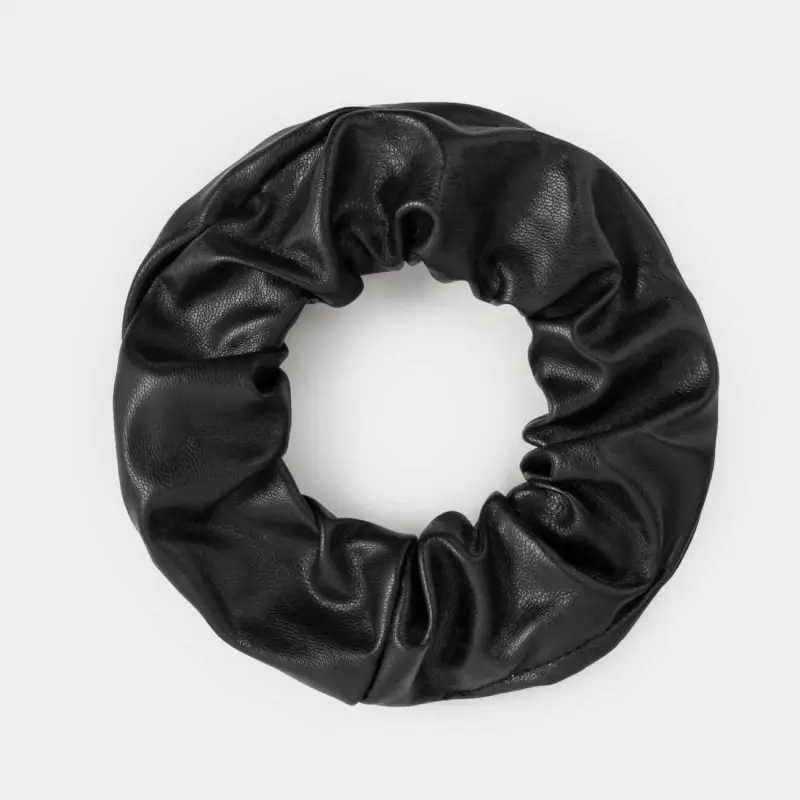Резинка для волос, 9 см, полиуретан, черная, Leather