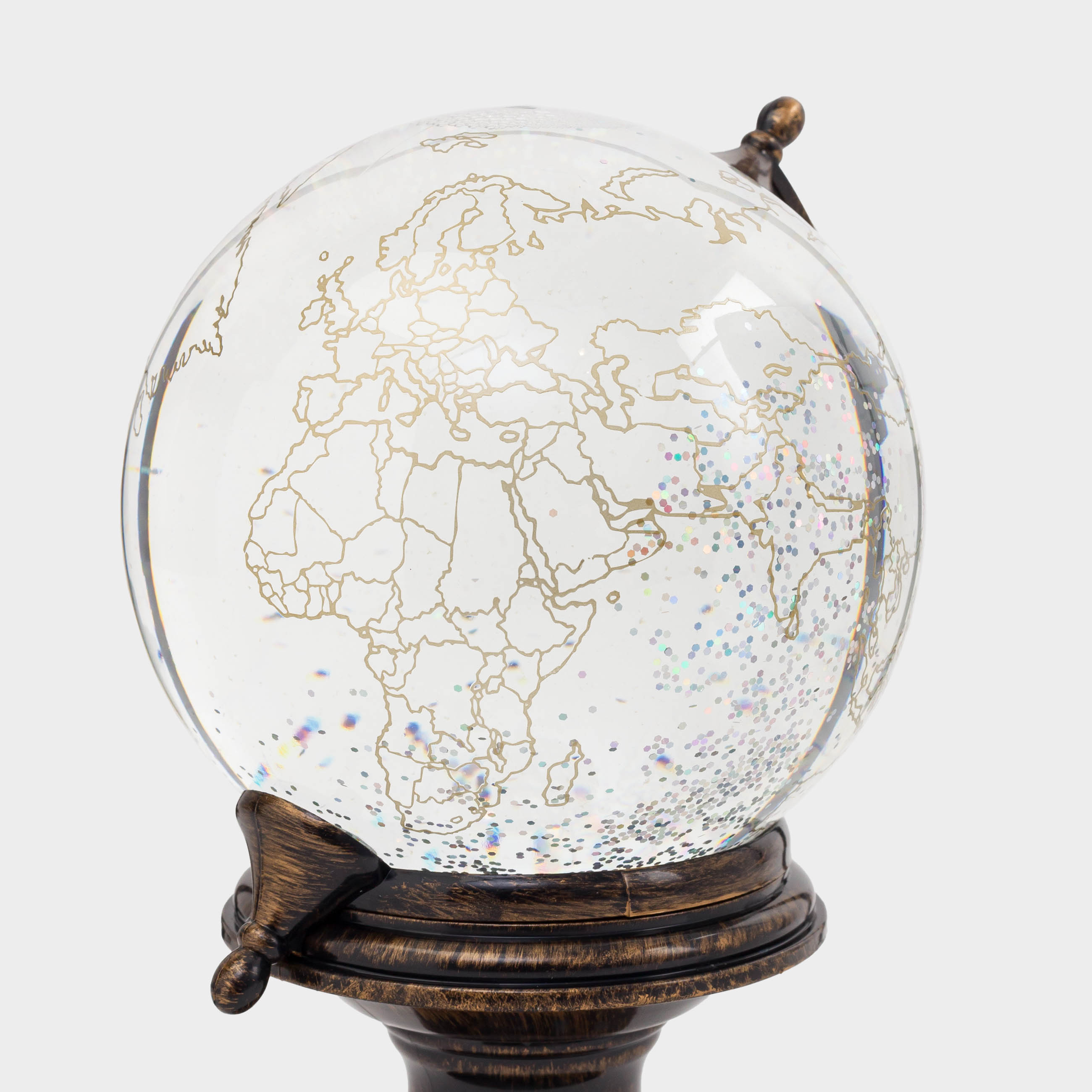 Снежный фонарь, 19 см, с подсветкой, пластик, бронзовый, Глобус, Bronze style, image-3