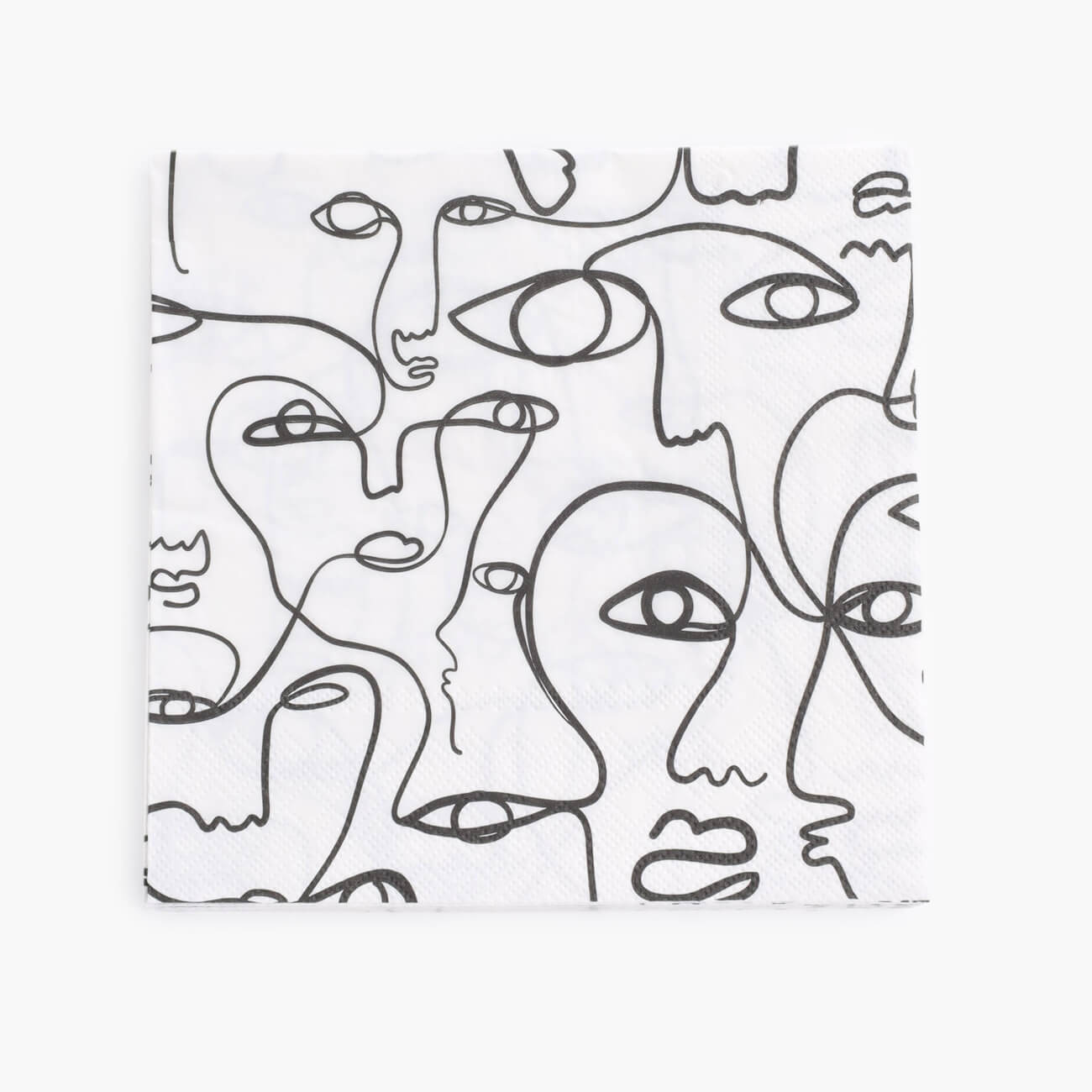 Салфетки бумажные, 33х33 см, 20 шт, белые, Лица, Face салфетки для лица motti
