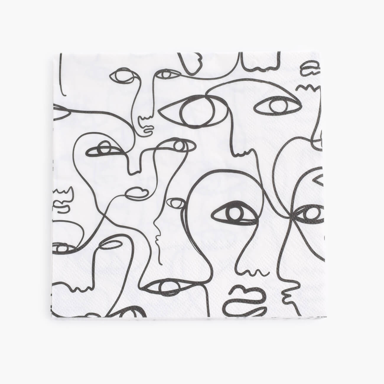 

Салфетки бумажные, 33х33 см, 20 шт, белые, Лица, Face