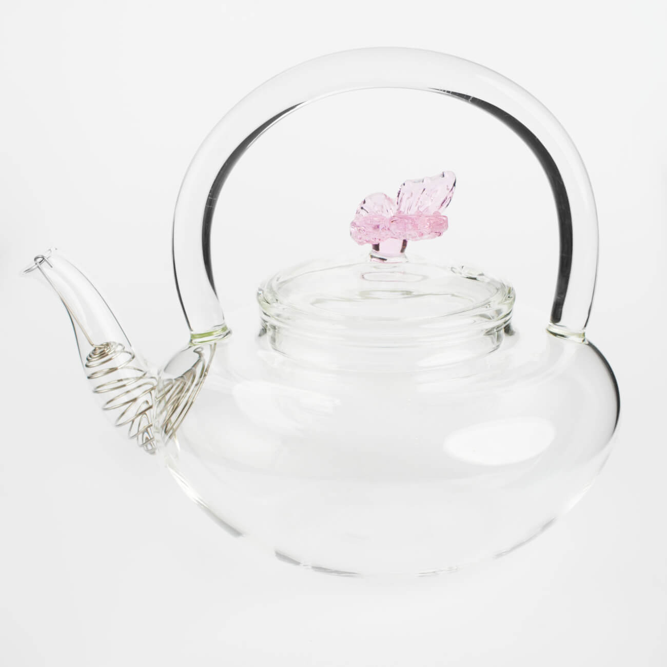 Чайник заварочный, 600 мл, стекло Б/сталь, Бабочка, Butterfly