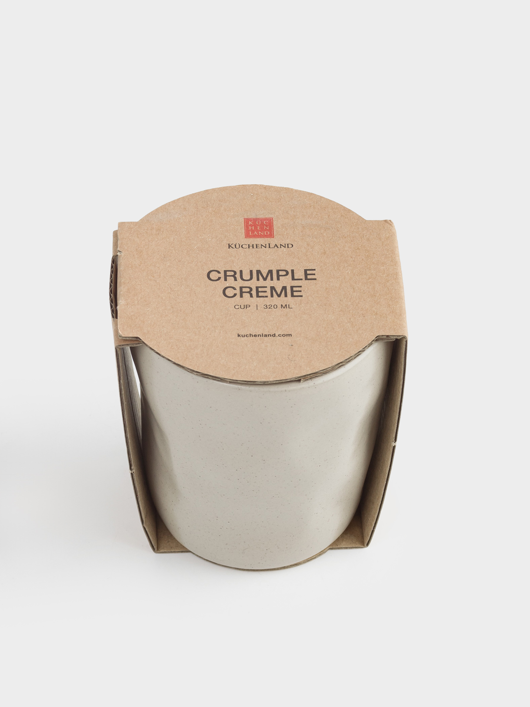 Стакан, 10 см, 320 мл, керамика, бежевый, Мятый эффект, Crumple creme, image-5