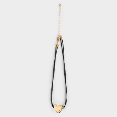 Цепочка-шнурок, 42 см, с подвеской, металл, золотистая, Сердце, Jewelry heart ,image-0