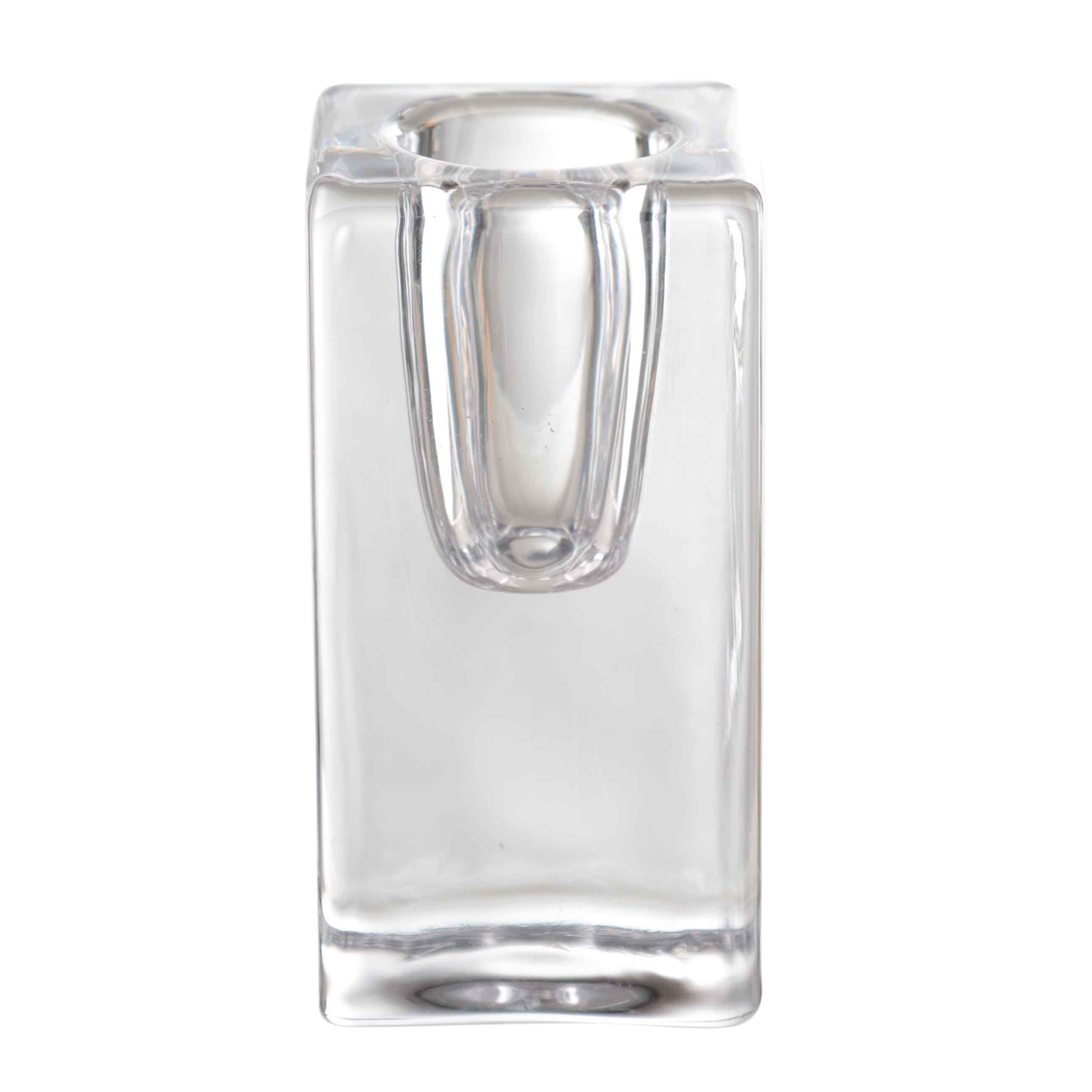 Подсвечник, 8 см, для тонкой свечи, стекло, Cube, image-1