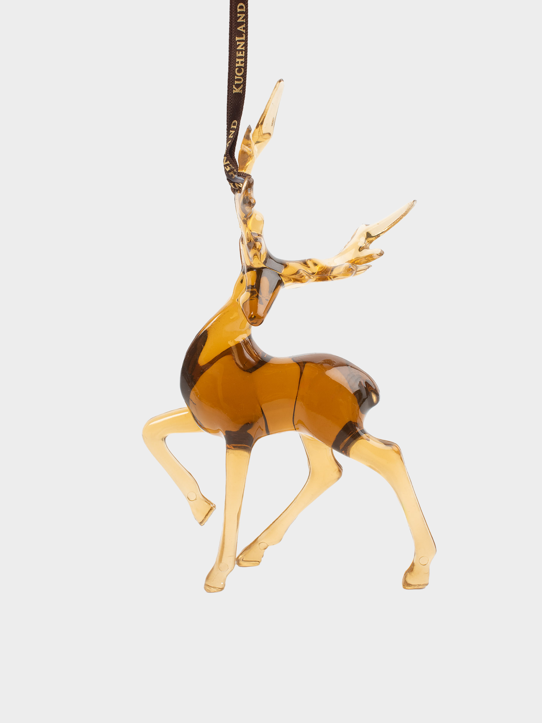 Игрушка елочная, 16 см, акрил, коричневая, Олень, Figure crystal, image-0