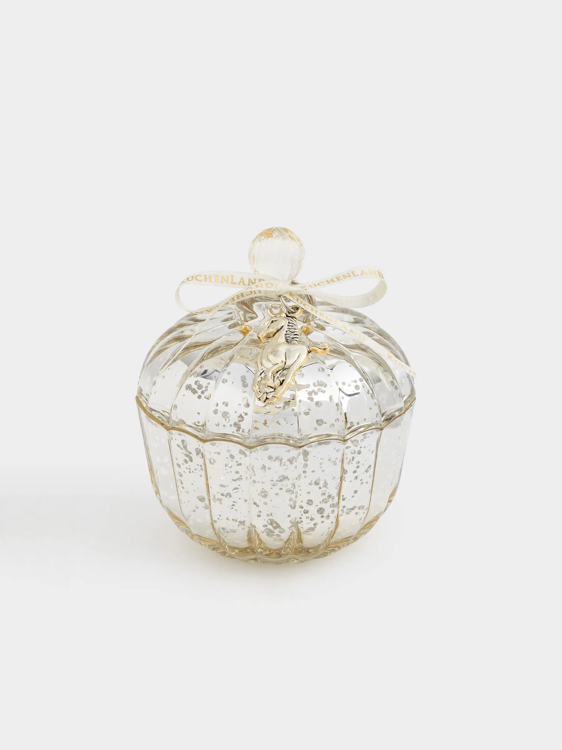 Емкость для хранения, 8х10 см, 60 мл, с подвеской, стекло, шампань, Золотистая лошадь, Patina