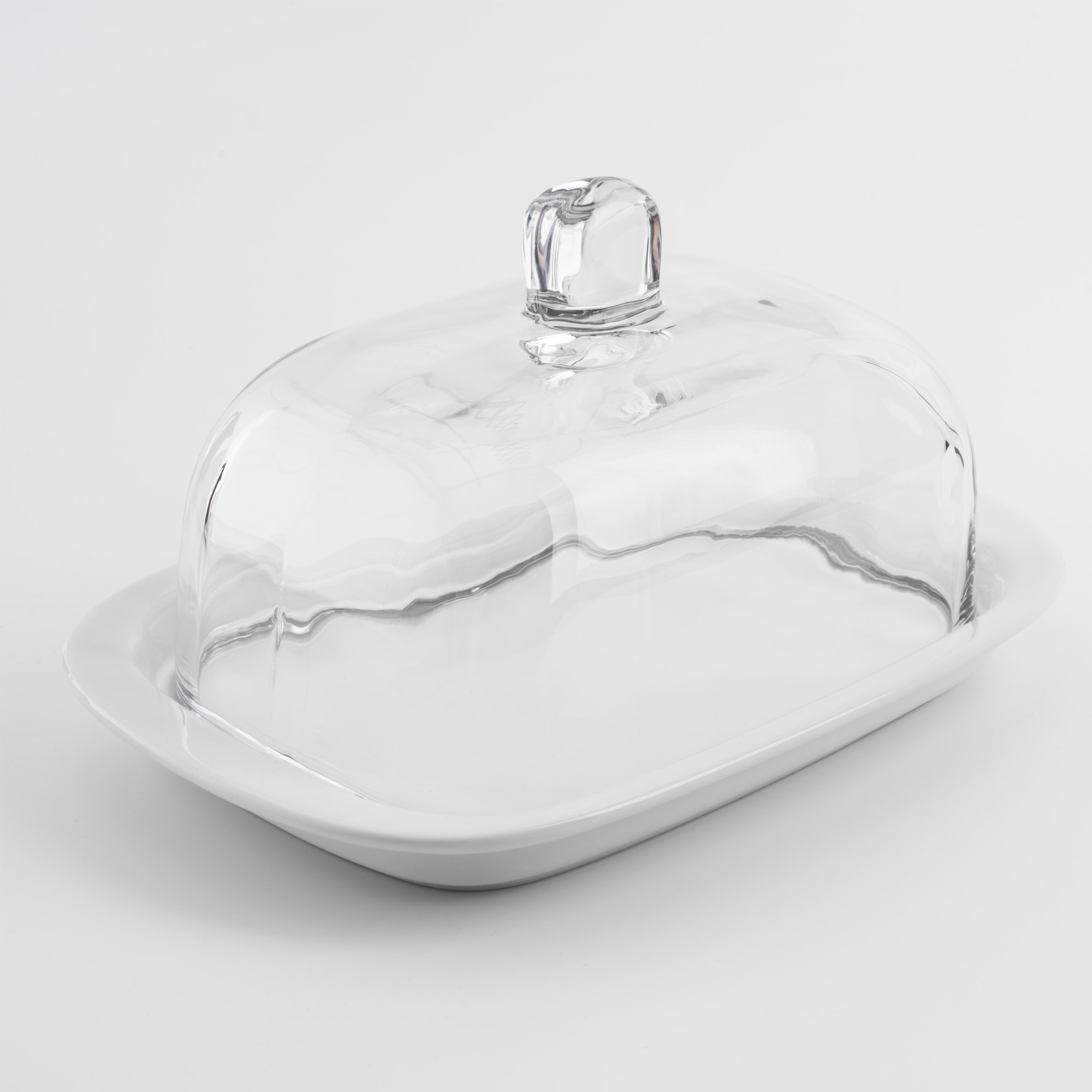 Масленка, 18 см, керамика/стекло, прямоугольная, белая, Volo  изображение № 3