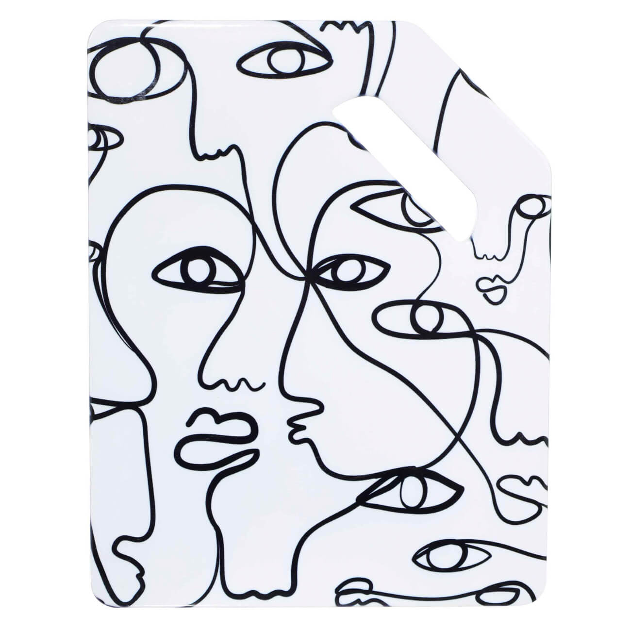 

Подставка под горячее, 18x23 см, керамика/пробка, белая, Лица, Face