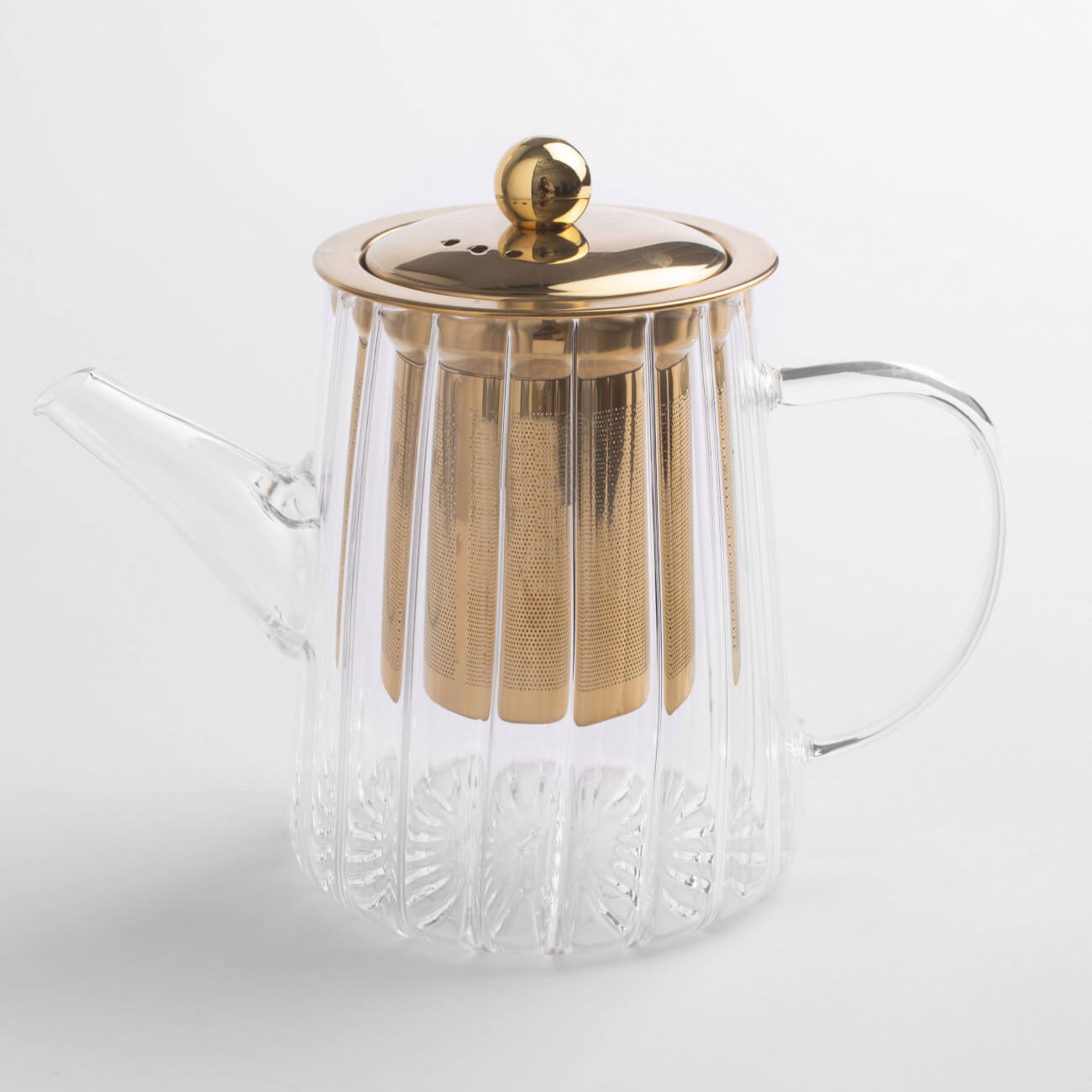 Чайник заварочный, 600 мл, стекло Б/сталь, золотистый, Camellia gold чайник заварочный влюбленные коты 900 мл