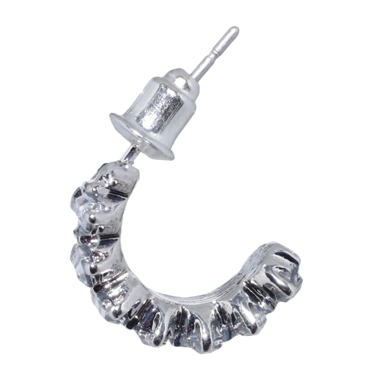 Серьги-пусеты, 1 см, 2 шт, металл/акрил, серебристые, Кристаллы, Jewelry crystal изображение № 5